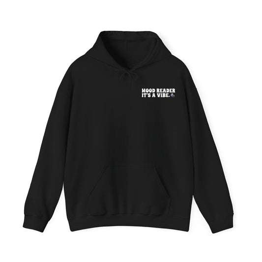Mood Reader It's a Vibe Book Lover Pullover Graphic Hoodie (White Text)