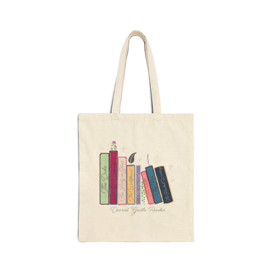 Dearest Gentle Reader Book Stack - Regency Romance Inspired Tote