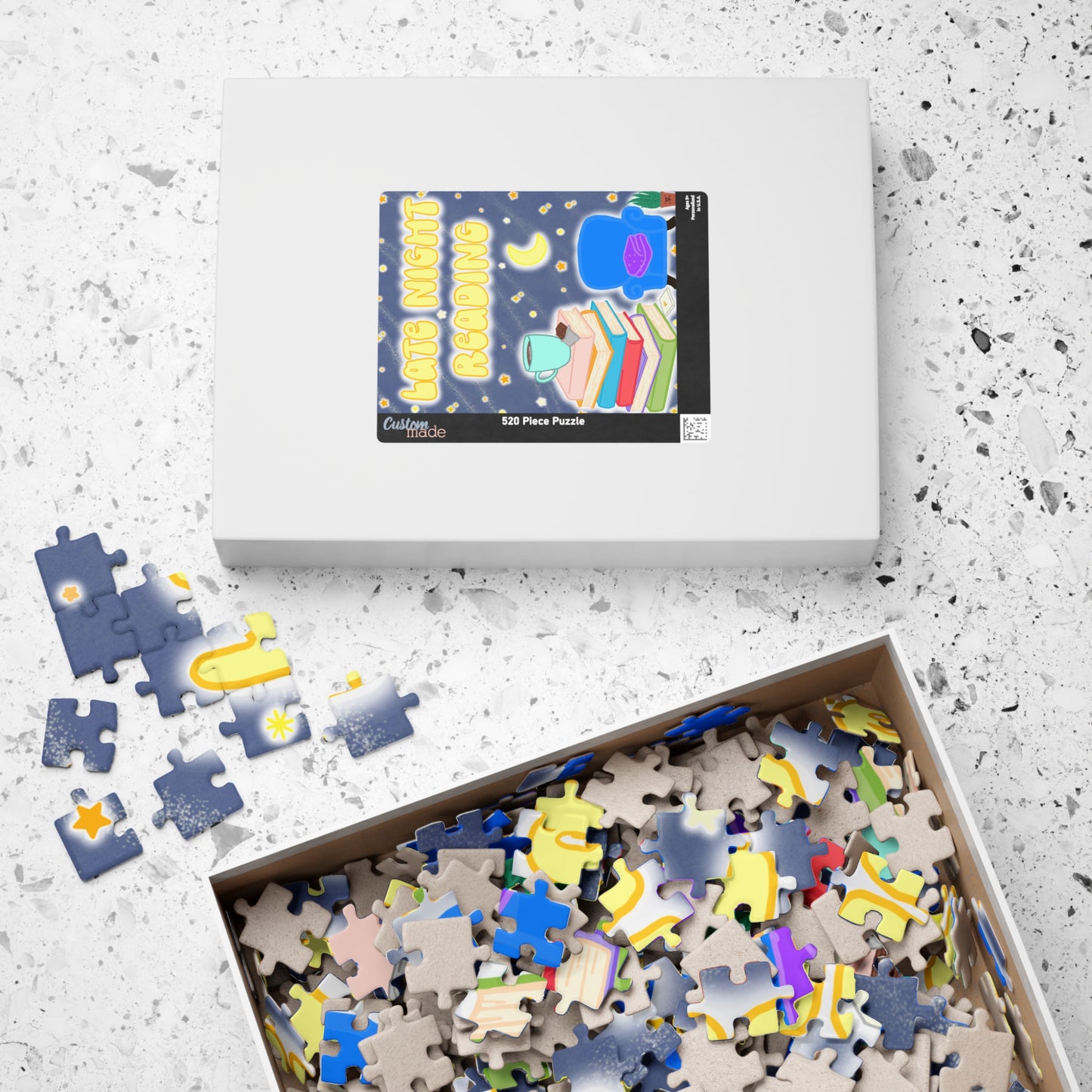 Late Night Reading Puzzle — Cozy Booklover Jigsaw (110–520 pcs)