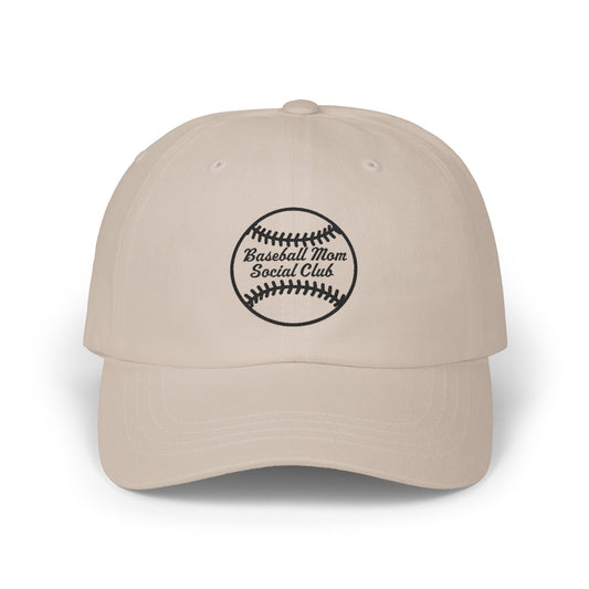 Baseball Mom Social Club - Dad Cap Black Embroidered