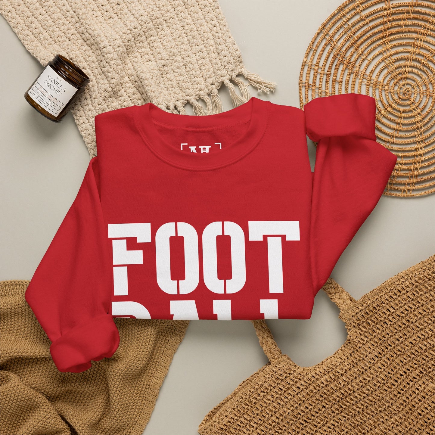 Football Mom Crewneck Sweatshirt (White Text)