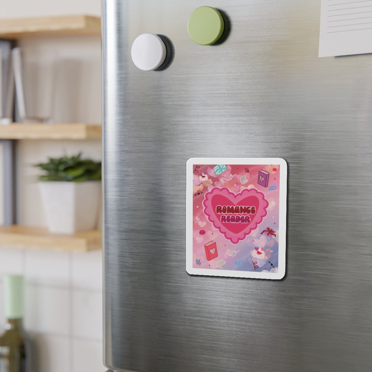 Romance Reader Heart Die-Cut Magnet — Cute Valentine’s Book Lover Gift