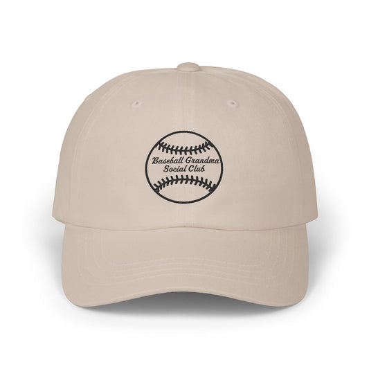 Baseball Grandma Social Club - Dad Cap Black Embroidered