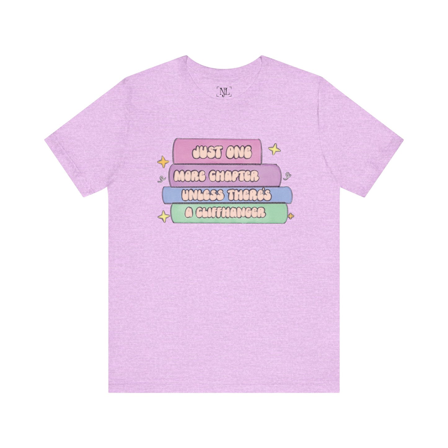 Book Lover Tee — "Just One More Chapter Unless There’s A Cliffhanger" Pastel Graphic
