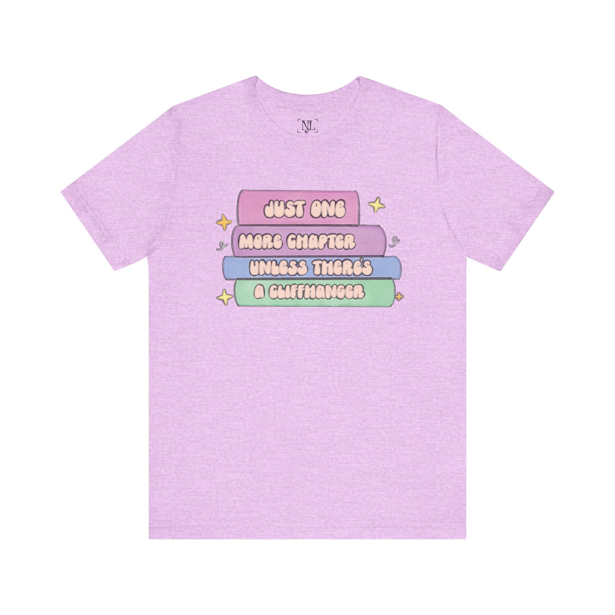 Book Lover Tee — "Just One More Chapter Unless There’s A Cliffhanger" Pastel Graphic