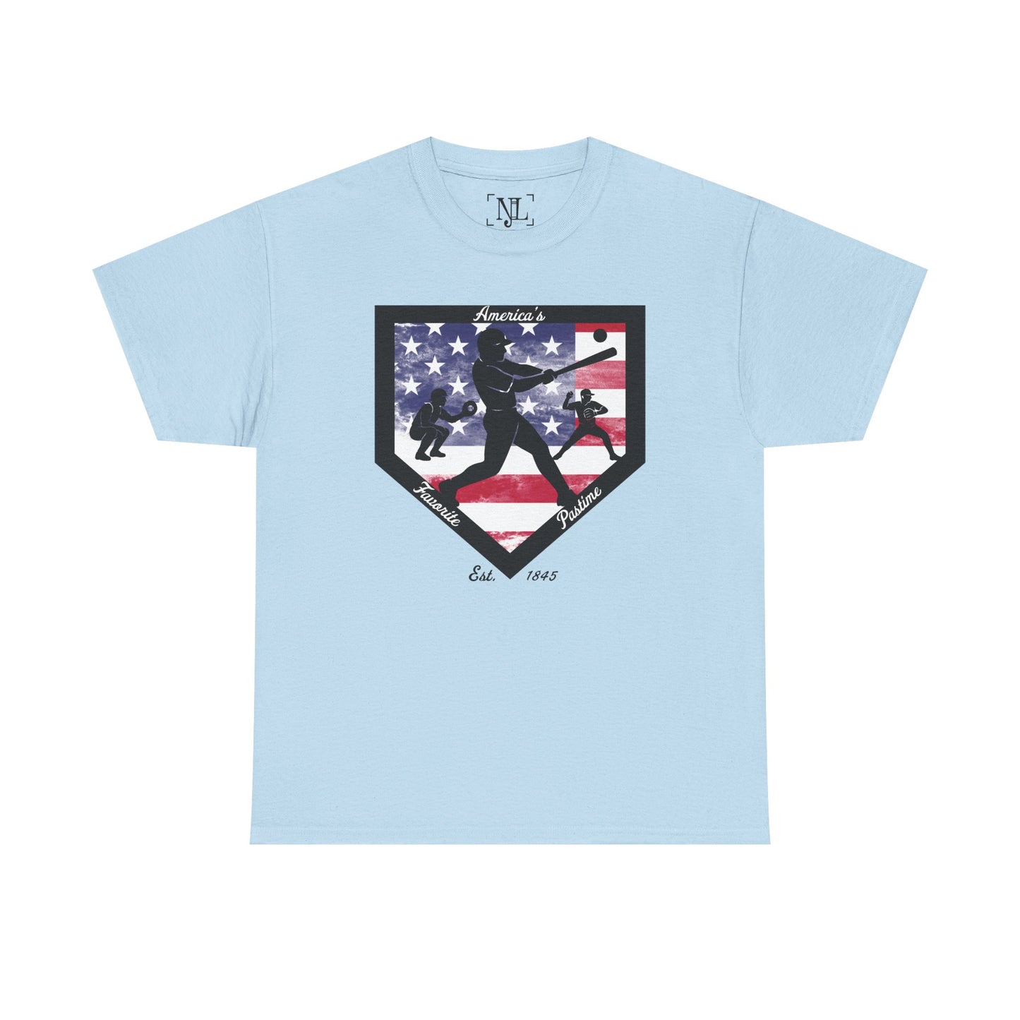 Baseball Home Plate American Flag T‑Shirt – America's Favorite Pastime Design