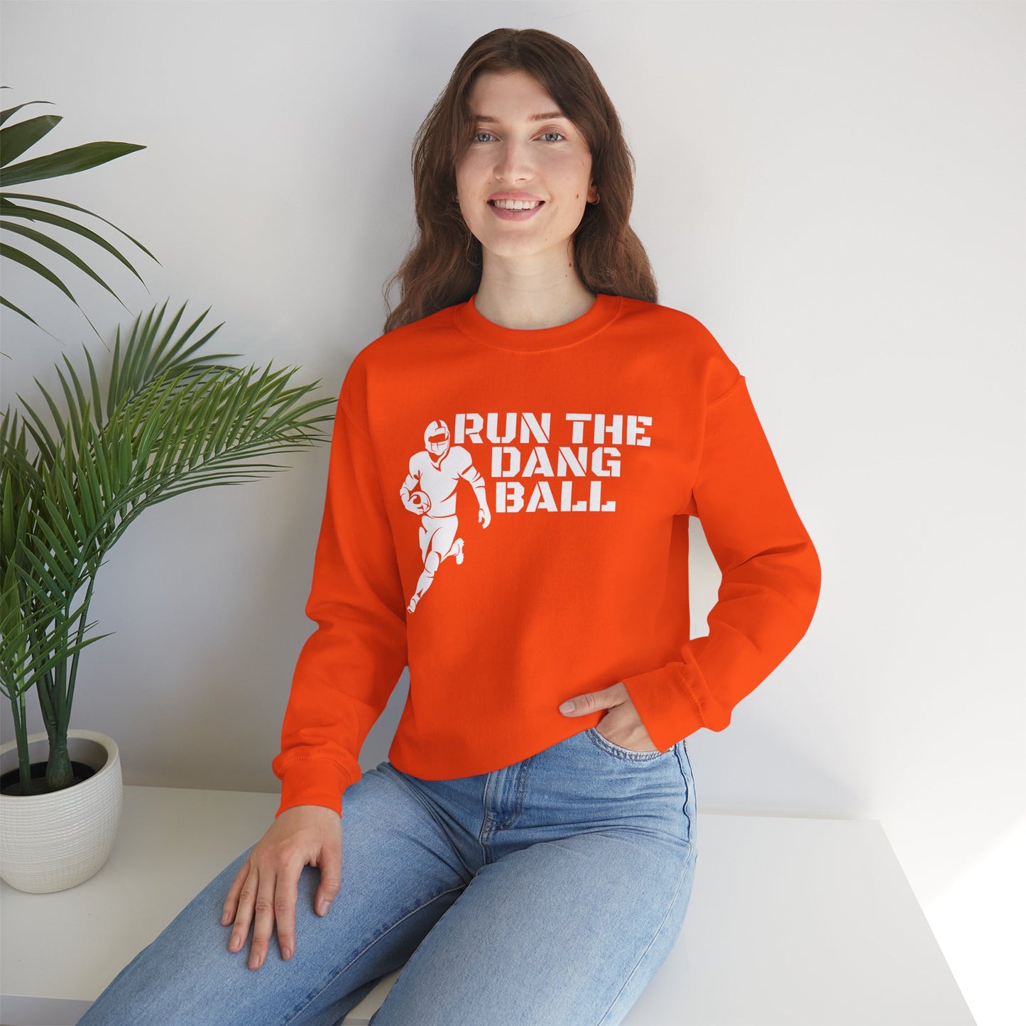 Football 'Run the Dang Ball' Crewneck Sweatshirt (White Text)