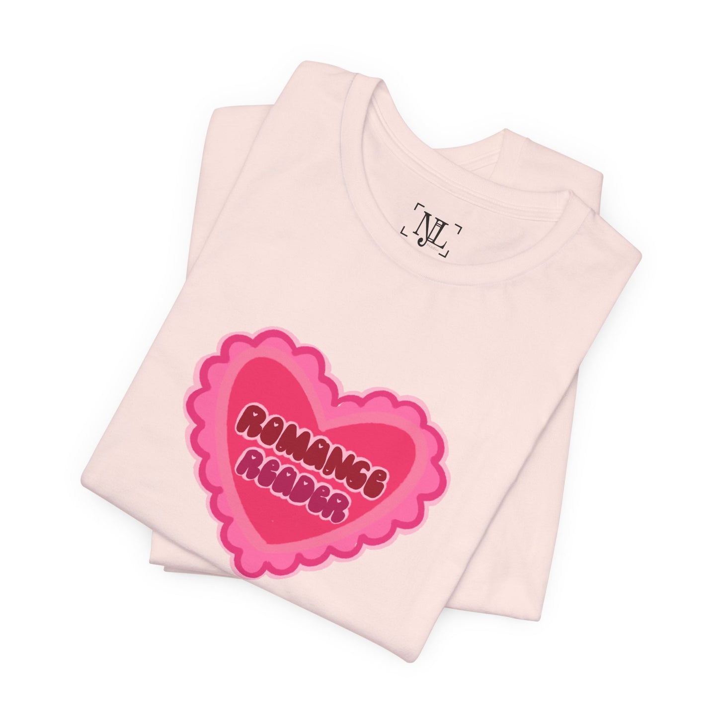 Romance Reader Heart Logo — Bookish Tee