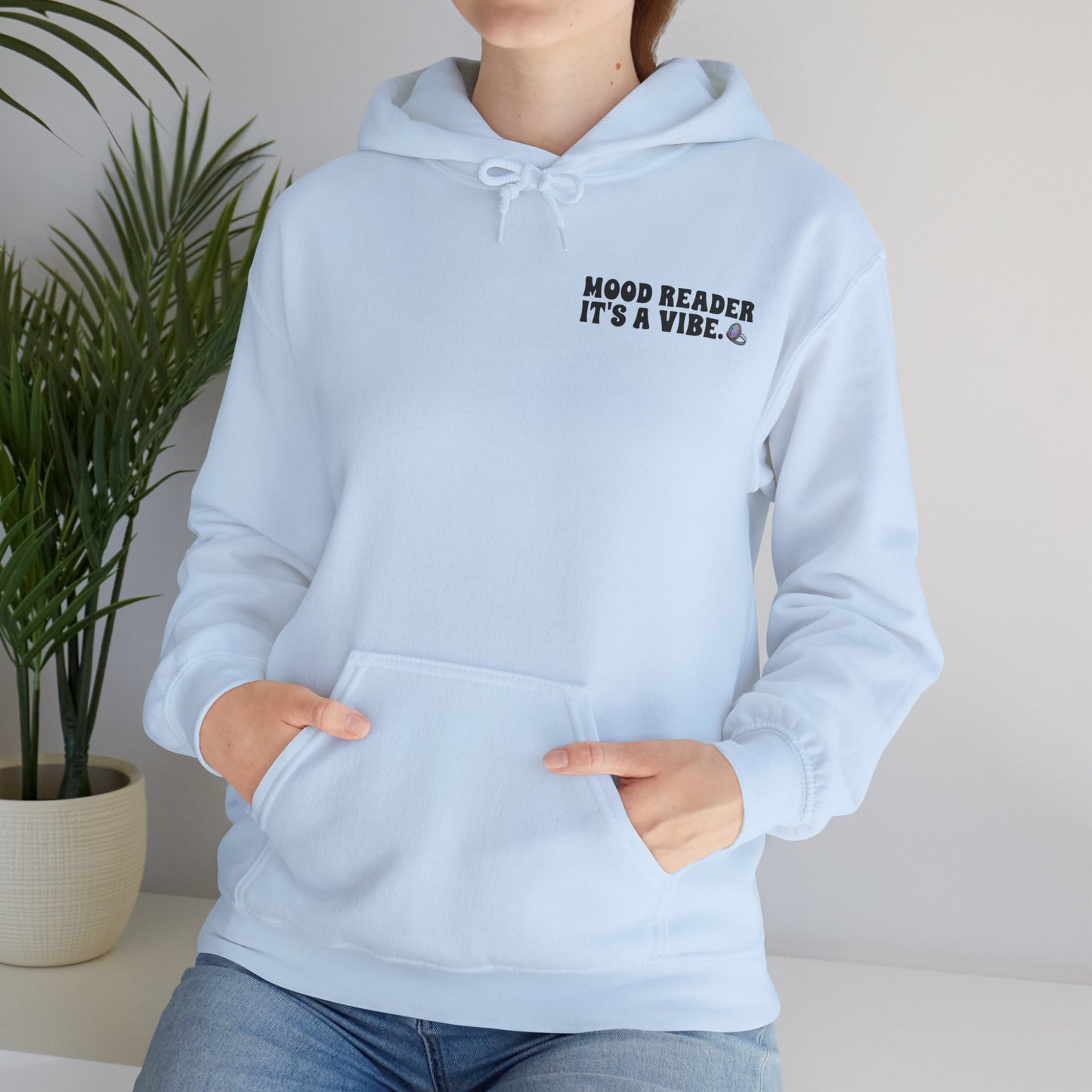Mood Reader It's a Vibe Book Lover Pullover Graphic Hoodie (Black Text)