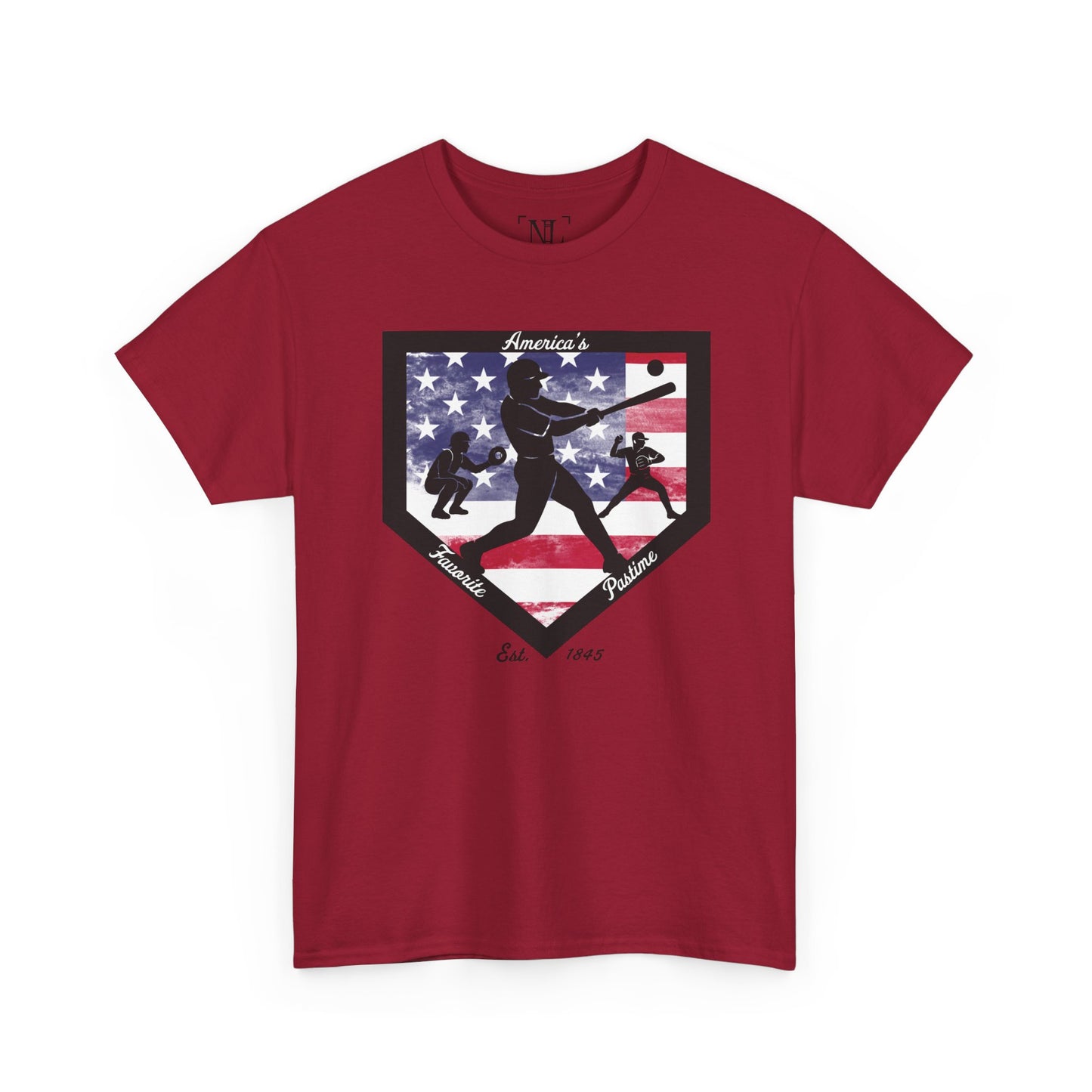 Baseball Home Plate American Flag T‑Shirt – America's Favorite Pastime Design