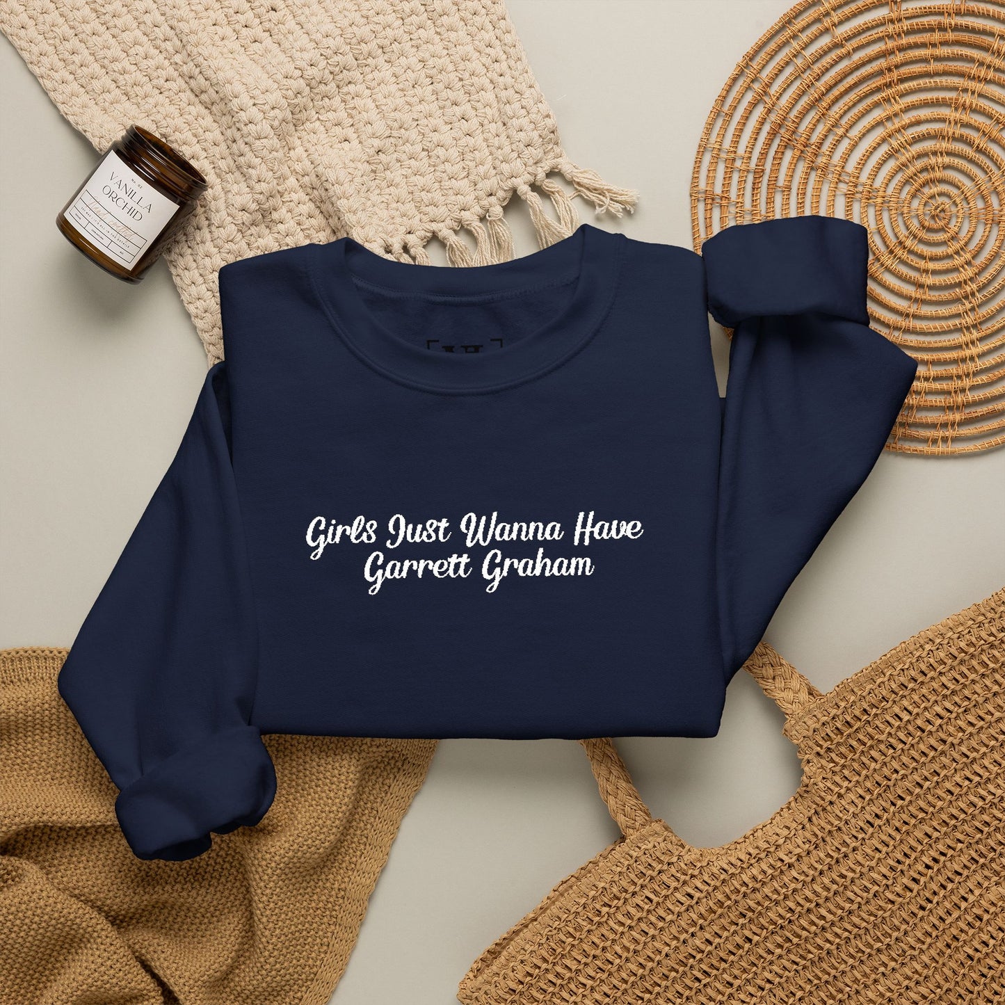 Girls Just Wanna Have Garrett Graham - Hockey Romance Inspired Embroidered Sweatshirt