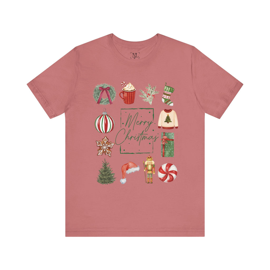 Vintage Merry Christmas - Short Sleeve Tee