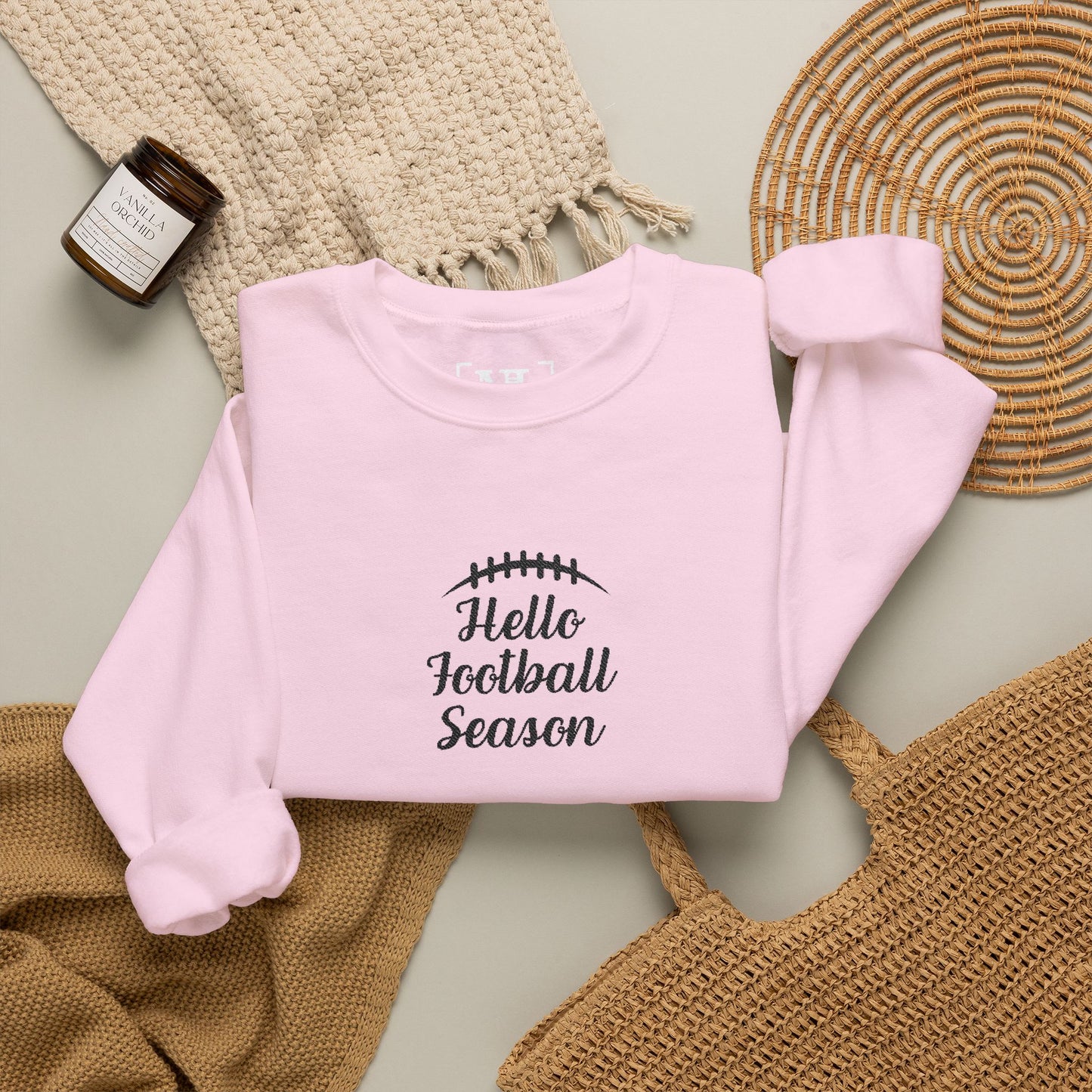 Hello Football Season Sweatshirt — Cozy Game Day Crewneck