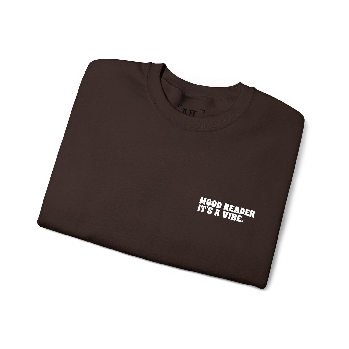 "Mood Reader. It's a Vibe - Embroidered Literary Crewneck Sweatshirt (White Text)