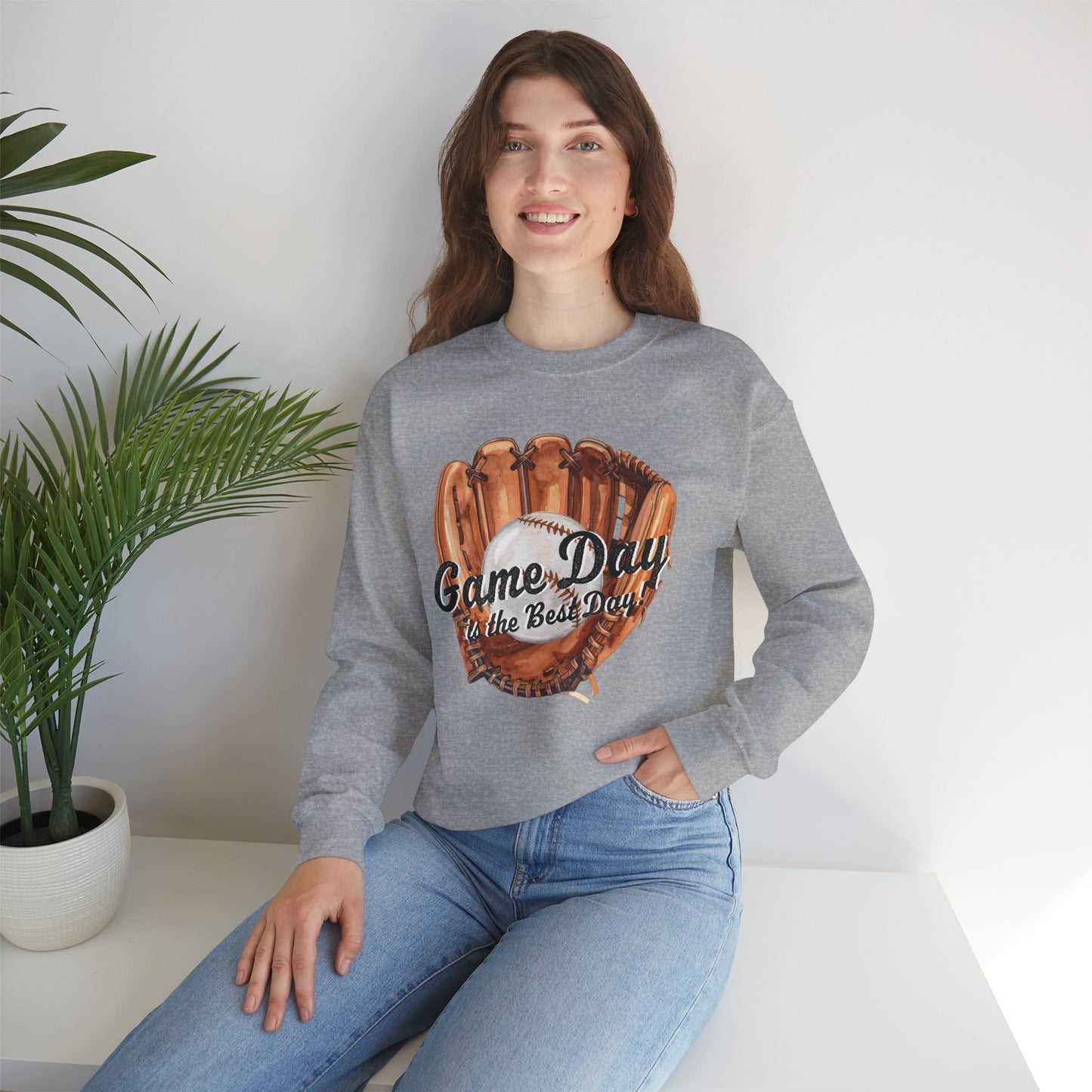 Game Day Baseball Sweatshirt — "Game Day is the Best Day" Crewneck