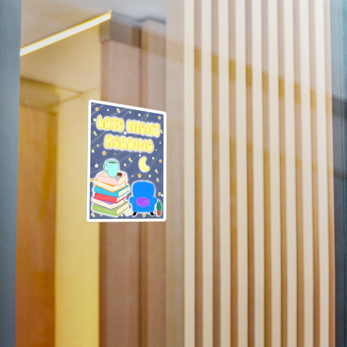 Late Night Reading Sticker — Kiss-Cut Vinyl Decal