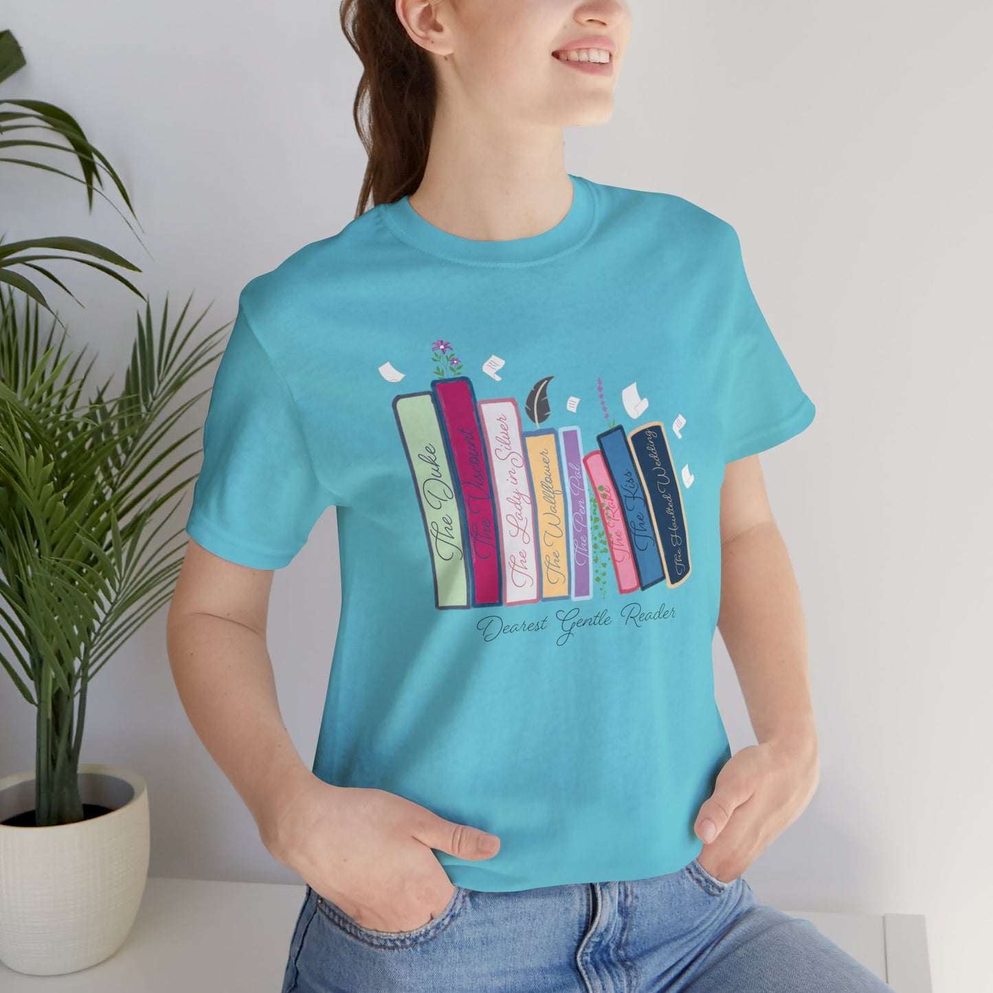 Dearest Gentle Reader Book Stack - Regency Romance Inspired Tee