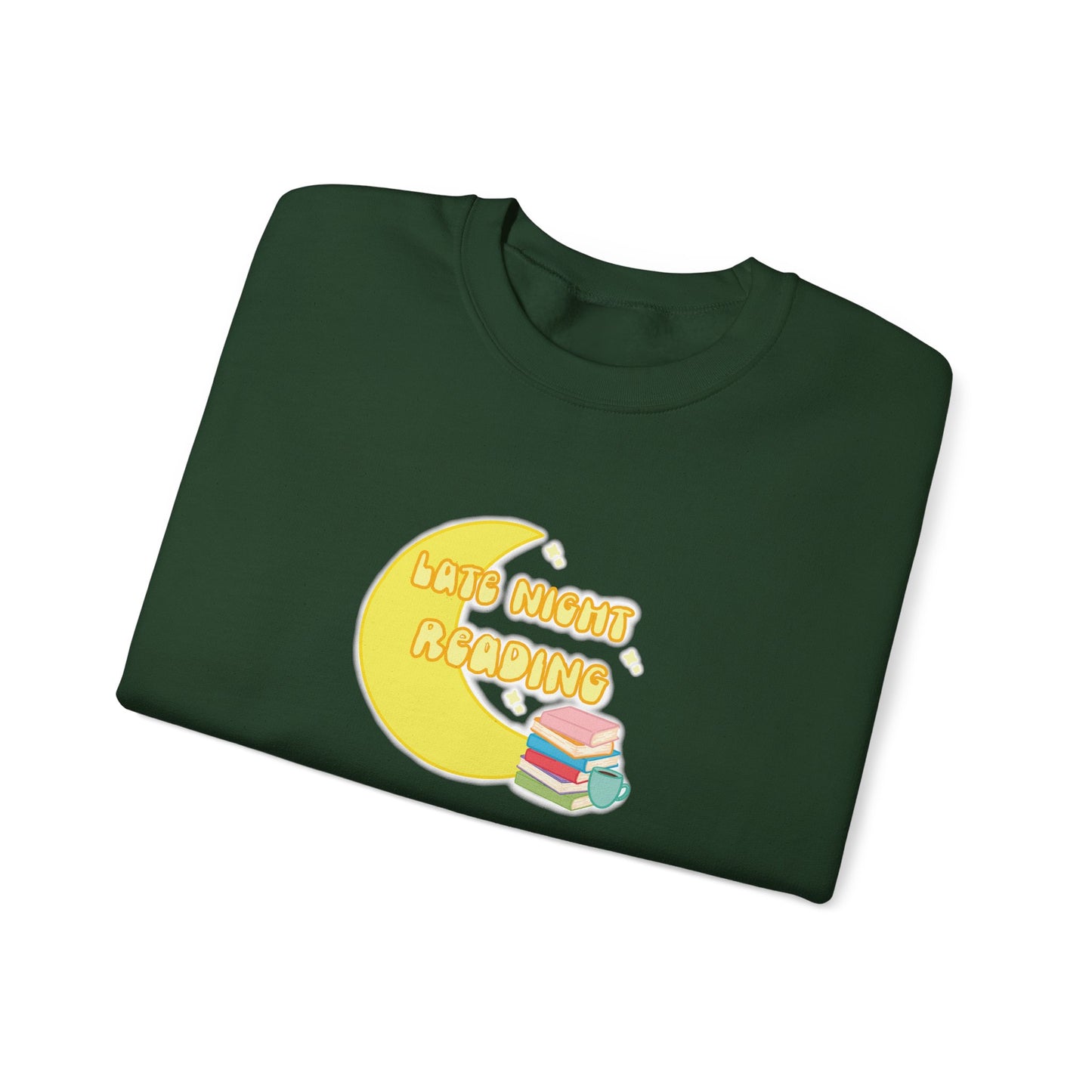 "Late Night Reading" - Cozy Crewneck Heavy Blend Sweatshirt