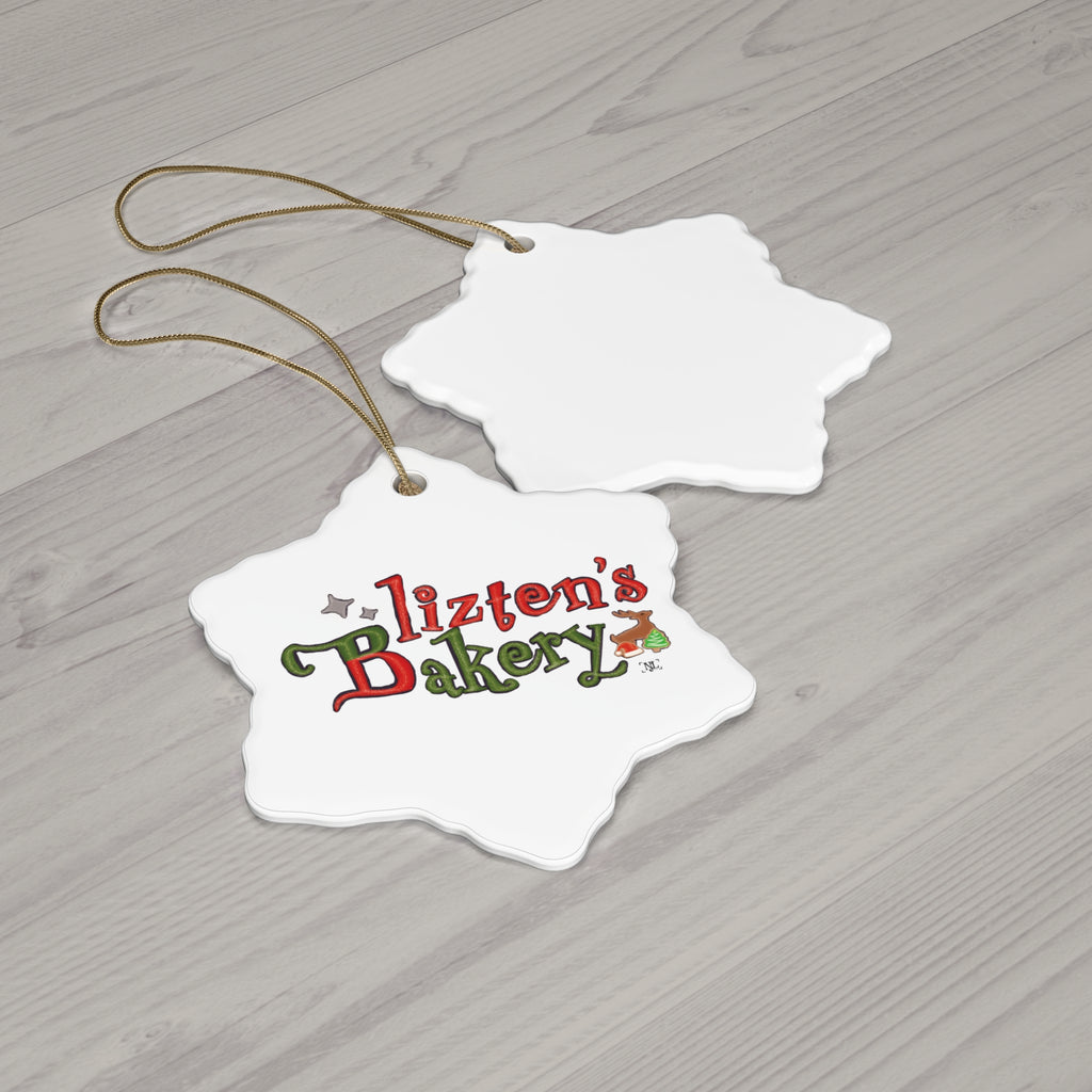 Blitzen's Bakery Ceramic Christmas Ornament