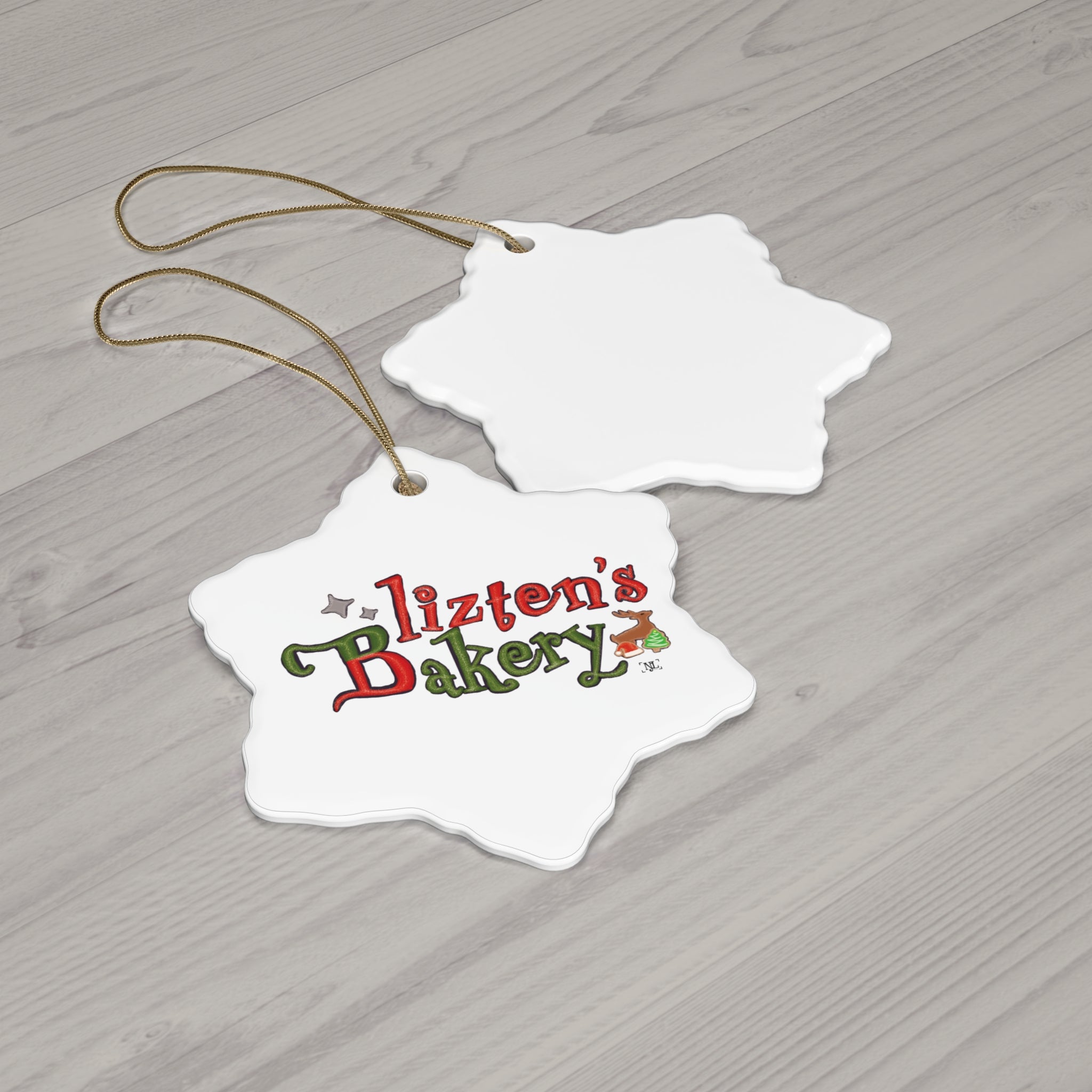 Blitzen's Bakery Ceramic Christmas Ornament