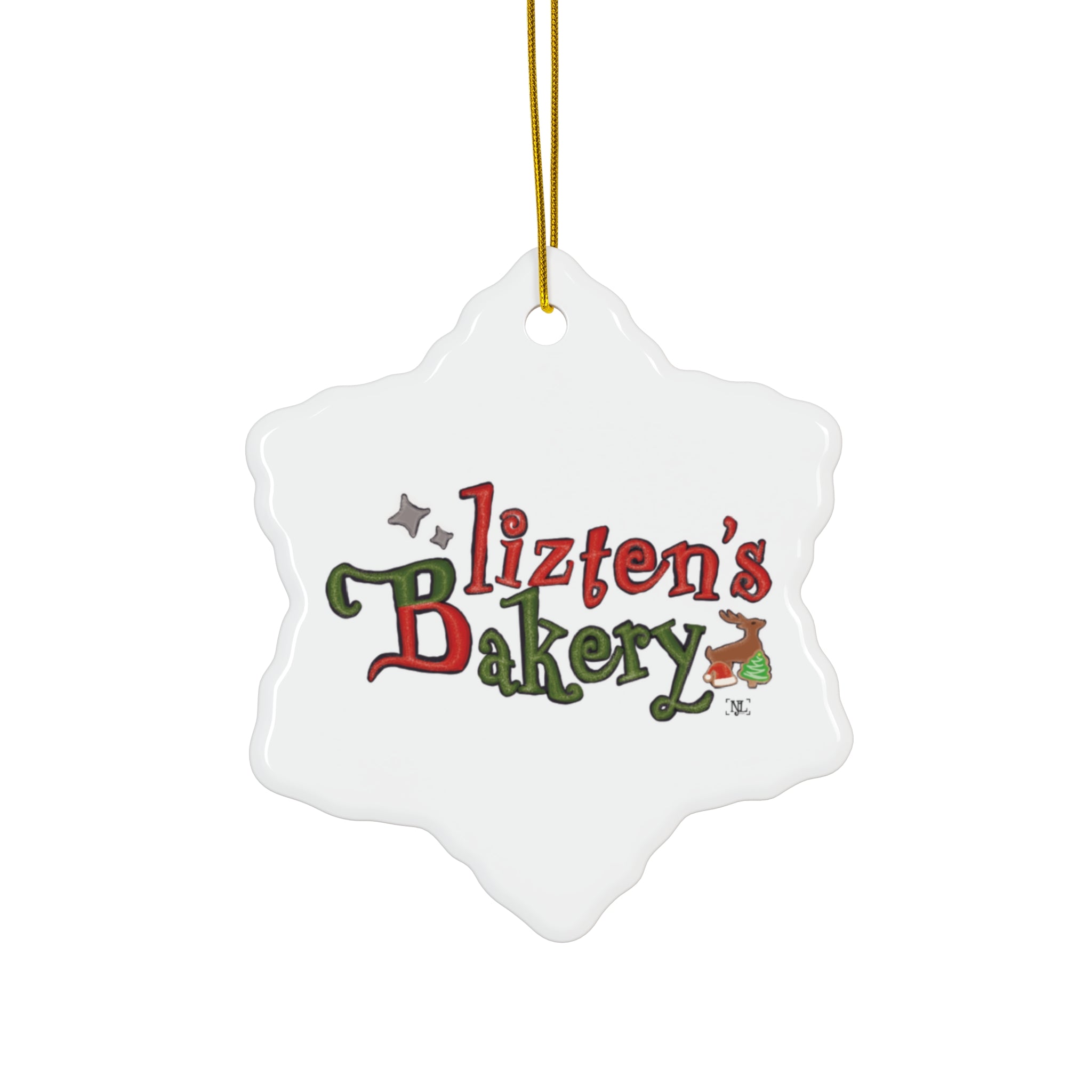 Blitzen's Bakery Ceramic Christmas Ornament