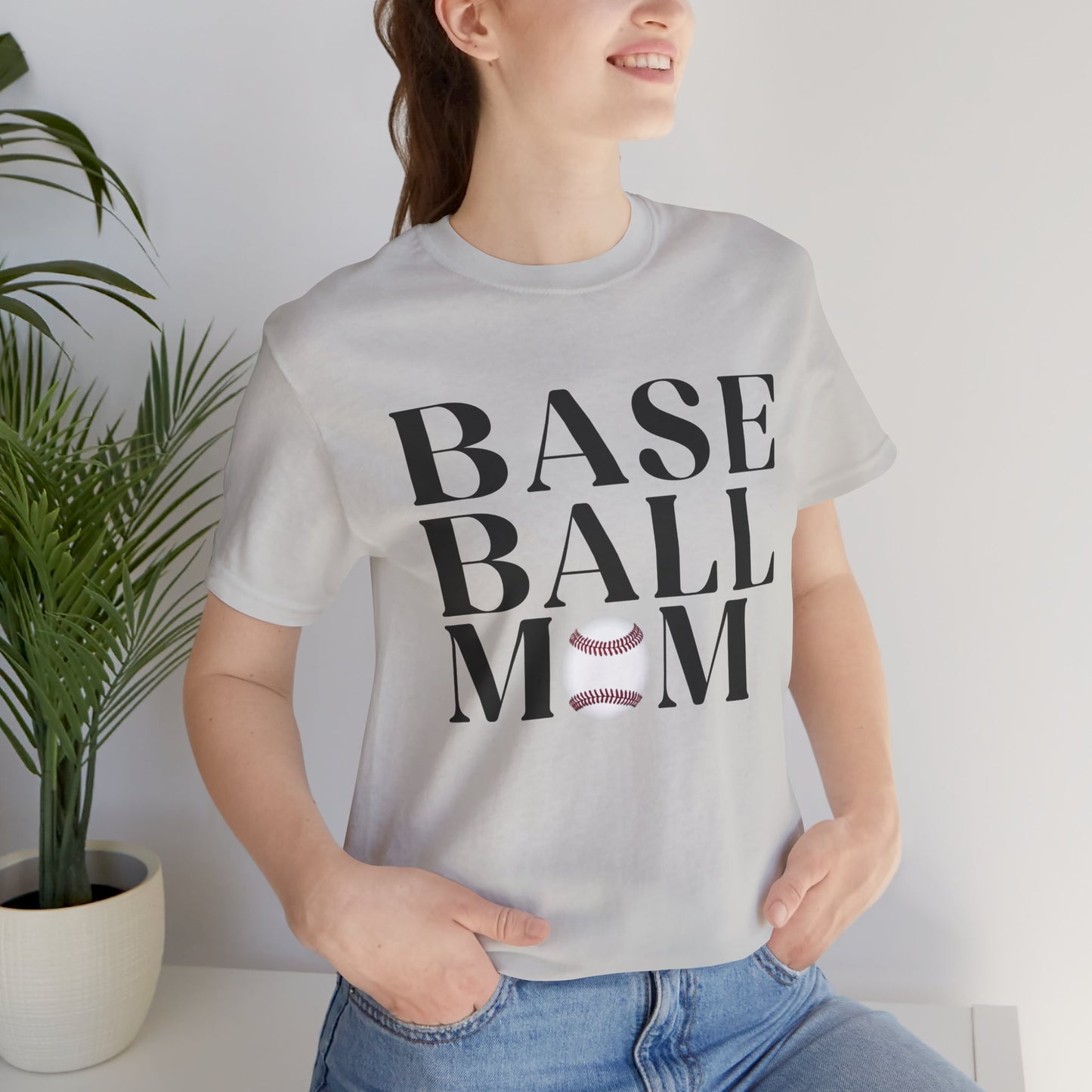 Baseball Mom T-Shirt – Retro Script with Baseball Graphic