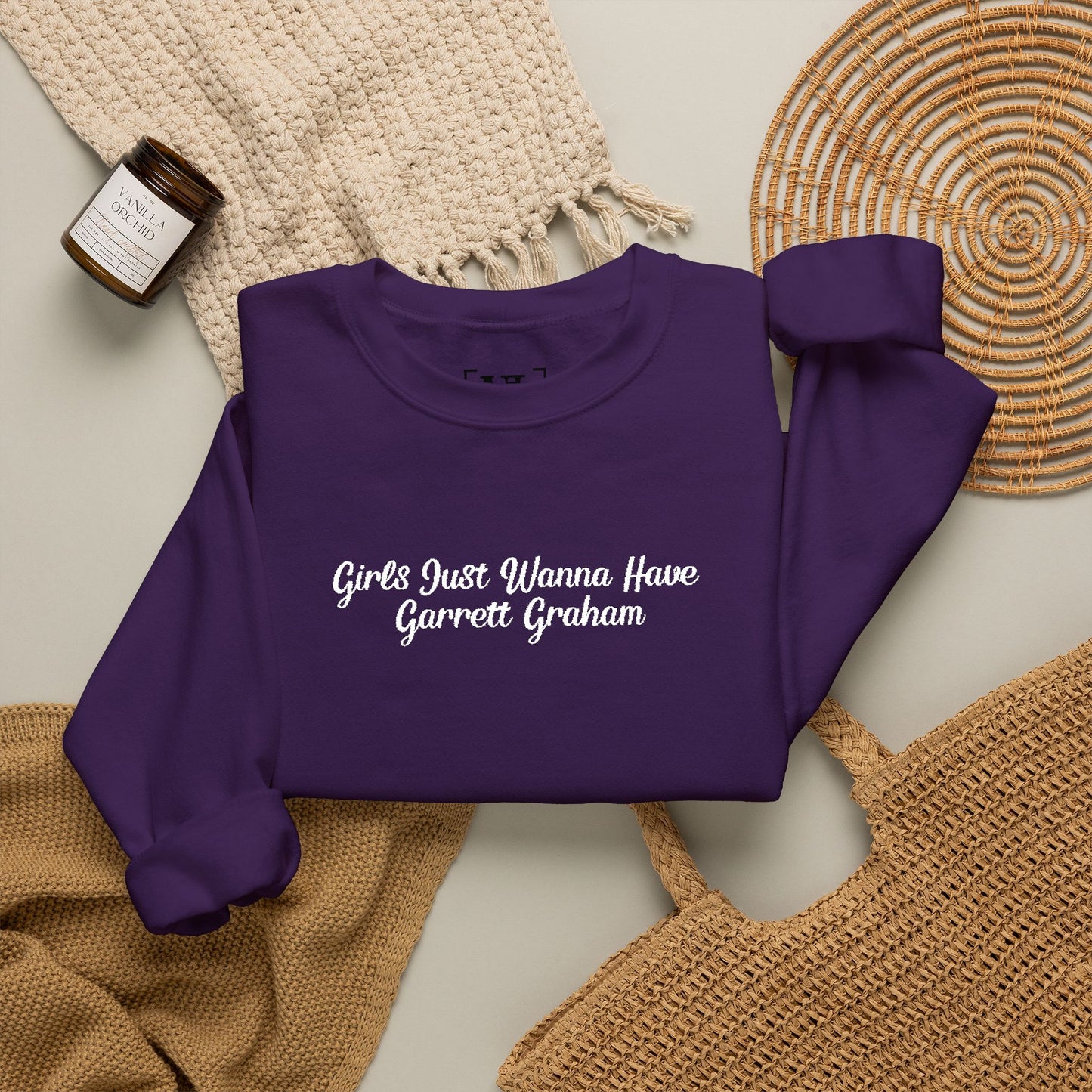 Girls Just Wanna Have Garrett Graham - Hockey Romance Inspired Embroidered Sweatshirt