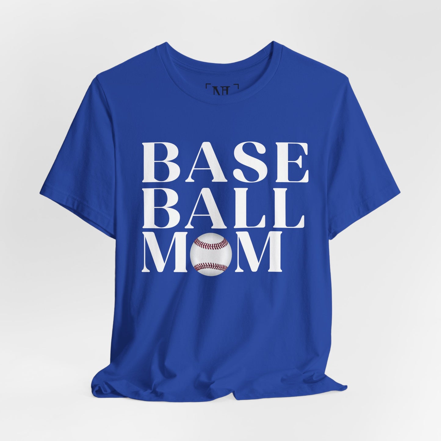 Baseball Mom T-Shirt – Retro Script with Baseball Graphic