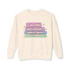 Cozy Book Lover Crewneck Sweatshirt — "Just One More Chapter Unless There’s a Cliffhanger."