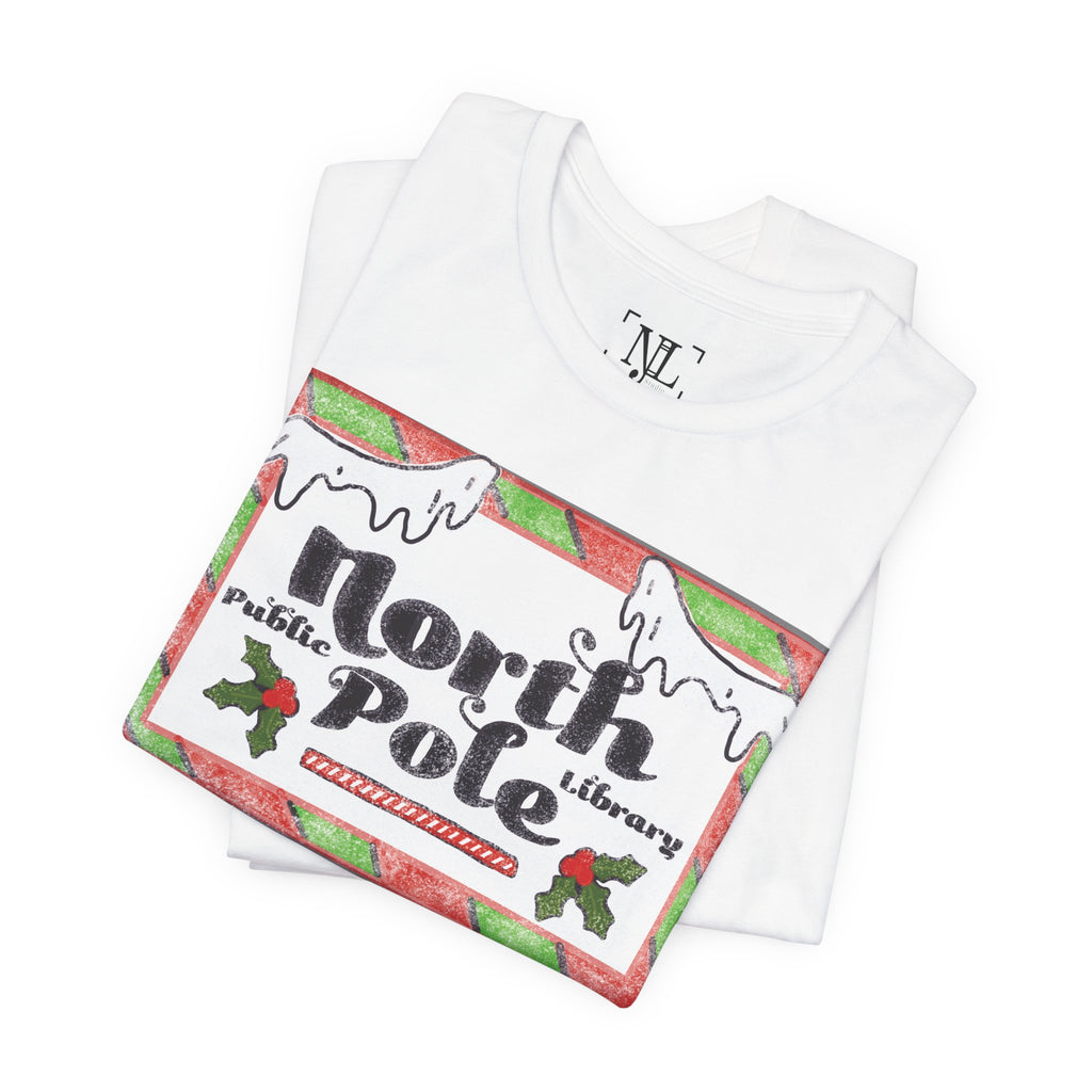 North Pole Library Short Sleeve Christmas Tee