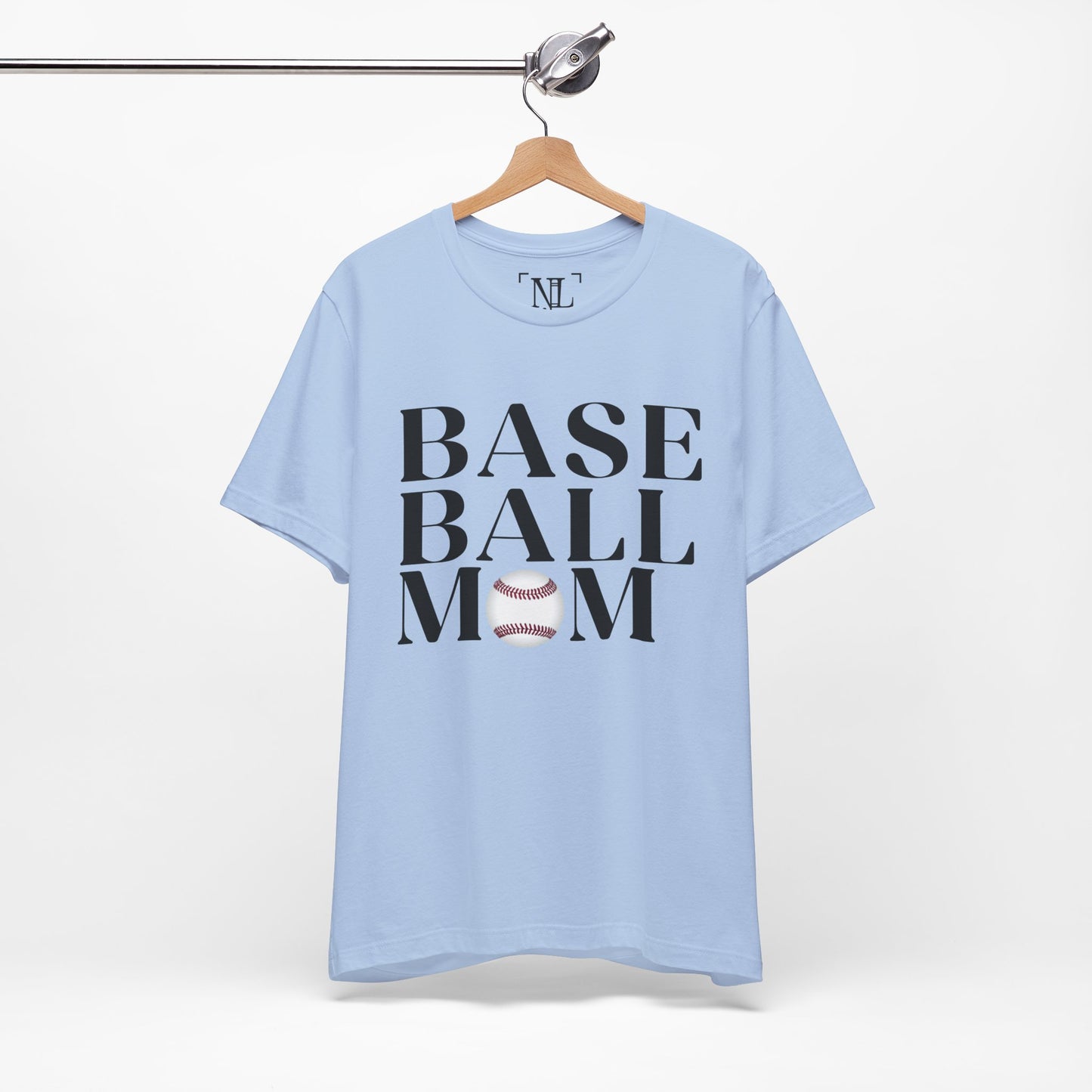 Baseball Mom T-Shirt – Retro Script with Baseball Graphic