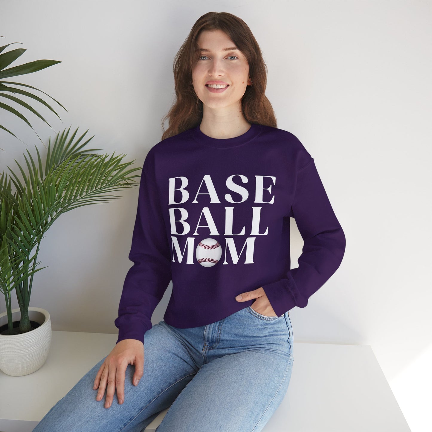 Baseball Mom Crewneck Sweatshirt - Baseball Graphic Pullover for Moms