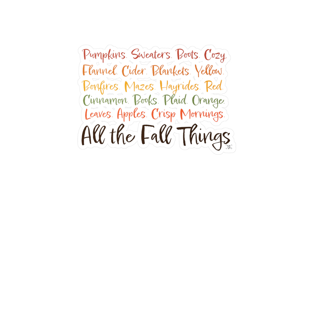 "All the Fall Things" Kiss-Cut Vinyl Decals
