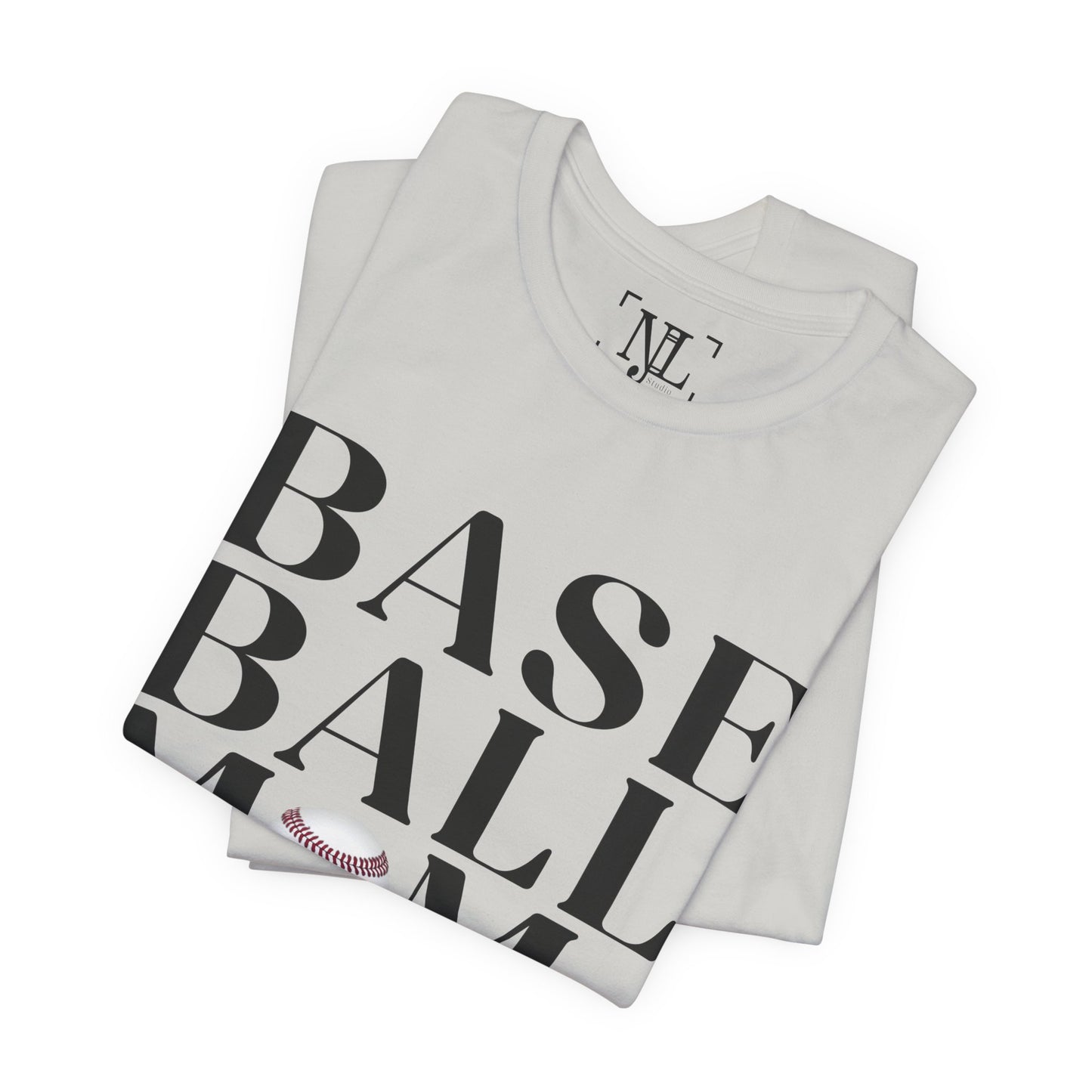 Baseball Mom T-Shirt – Retro Script with Baseball Graphic