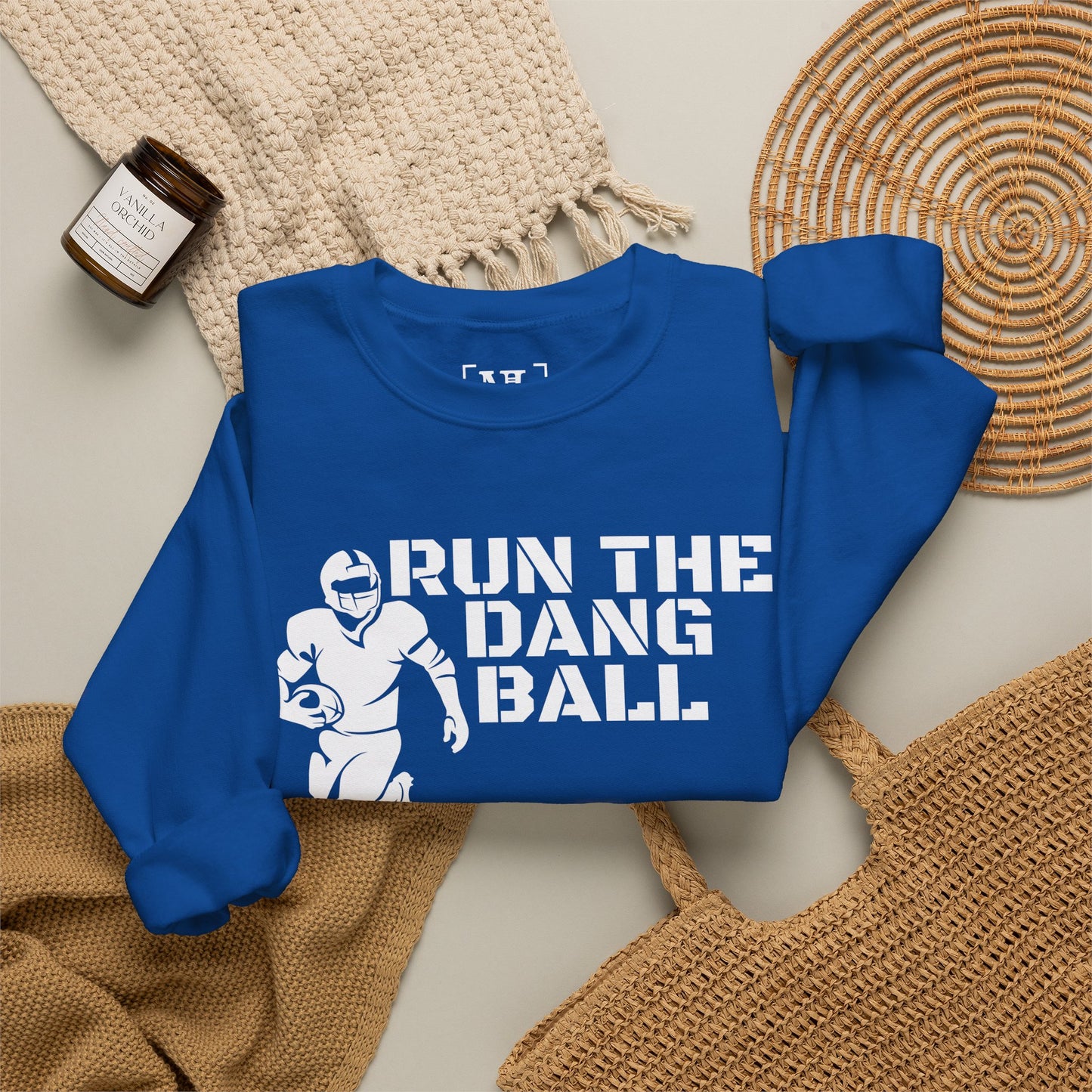 Football 'Run the Dang Ball' Crewneck Sweatshirt (White Text)