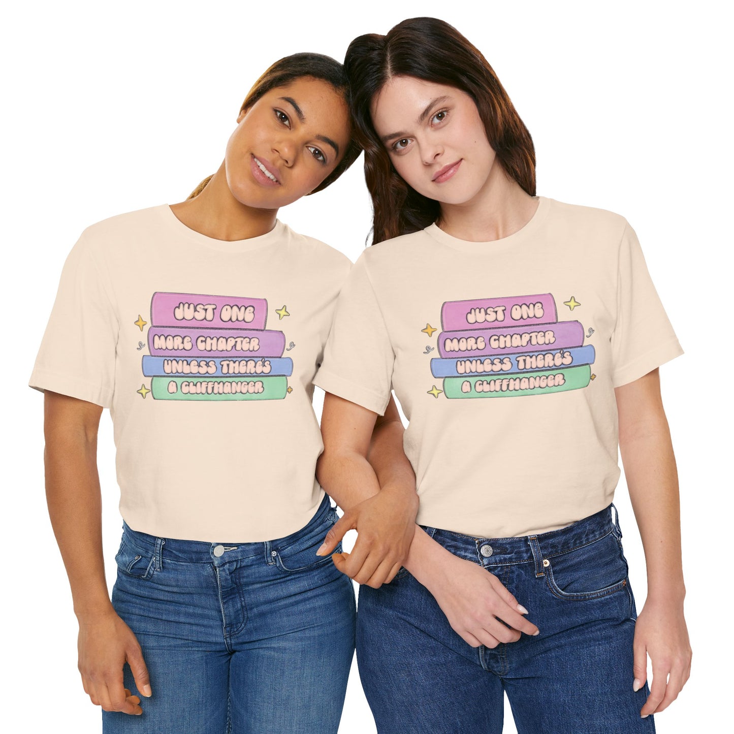 Book Lover Tee — "Just One More Chapter Unless There’s A Cliffhanger" Pastel Graphic