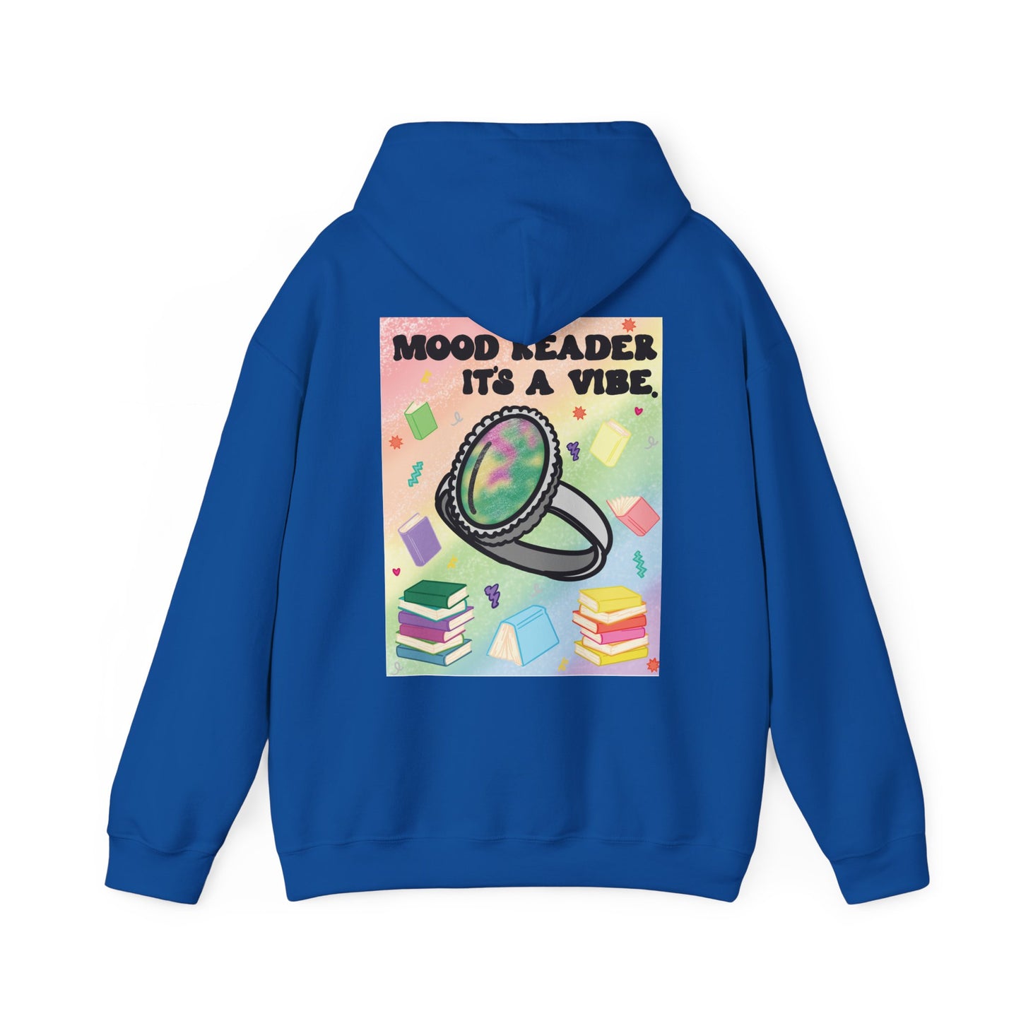 Mood Reader It's a Vibe Book Lover Pullover Graphic Hoodie (White Text)