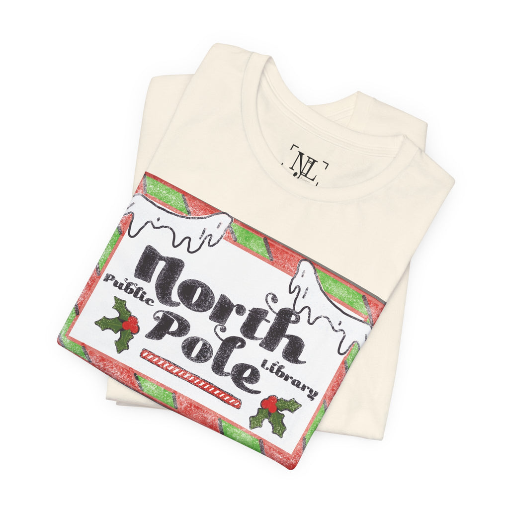 North Pole Library Short Sleeve Christmas Tee