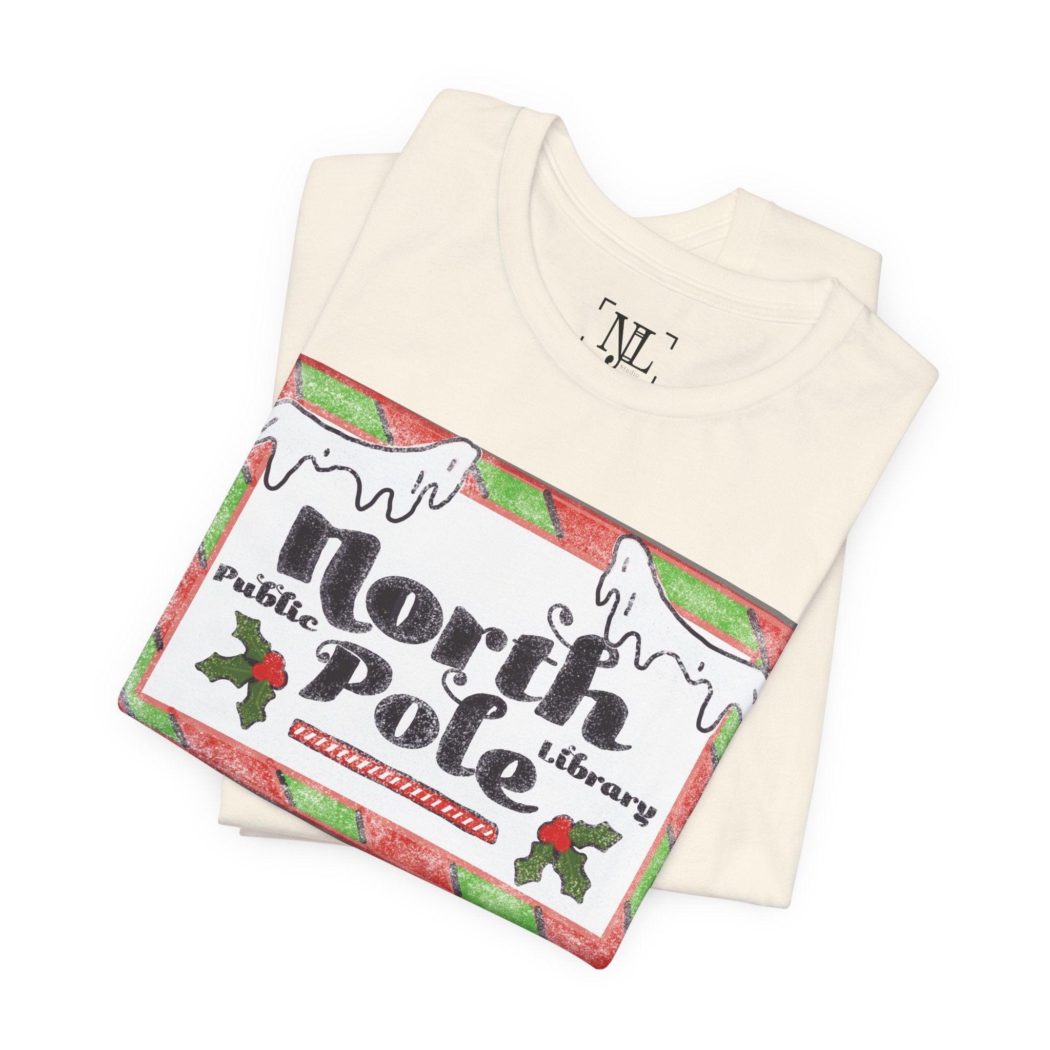 North Pole Library Short Sleeve Christmas Tee