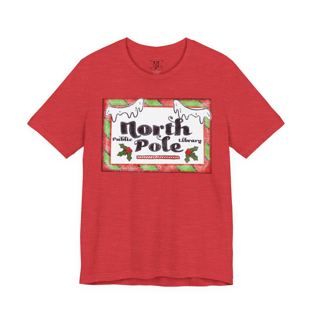 North Pole Library Short Sleeve Christmas Tee
