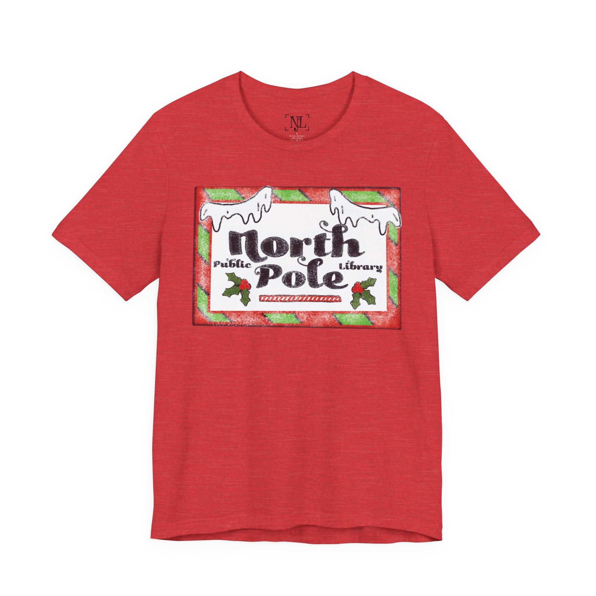North Pole Library Short Sleeve Christmas Tee