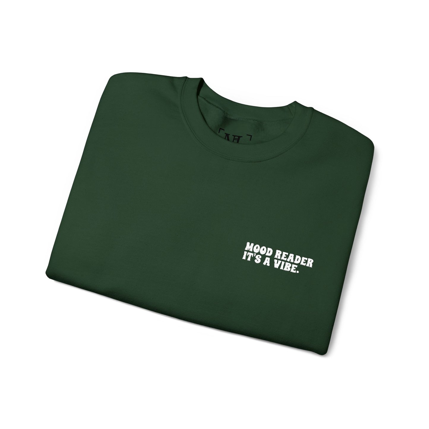 "Mood Reader. It's a Vibe - Embroidered Literary Crewneck Sweatshirt (White Text)