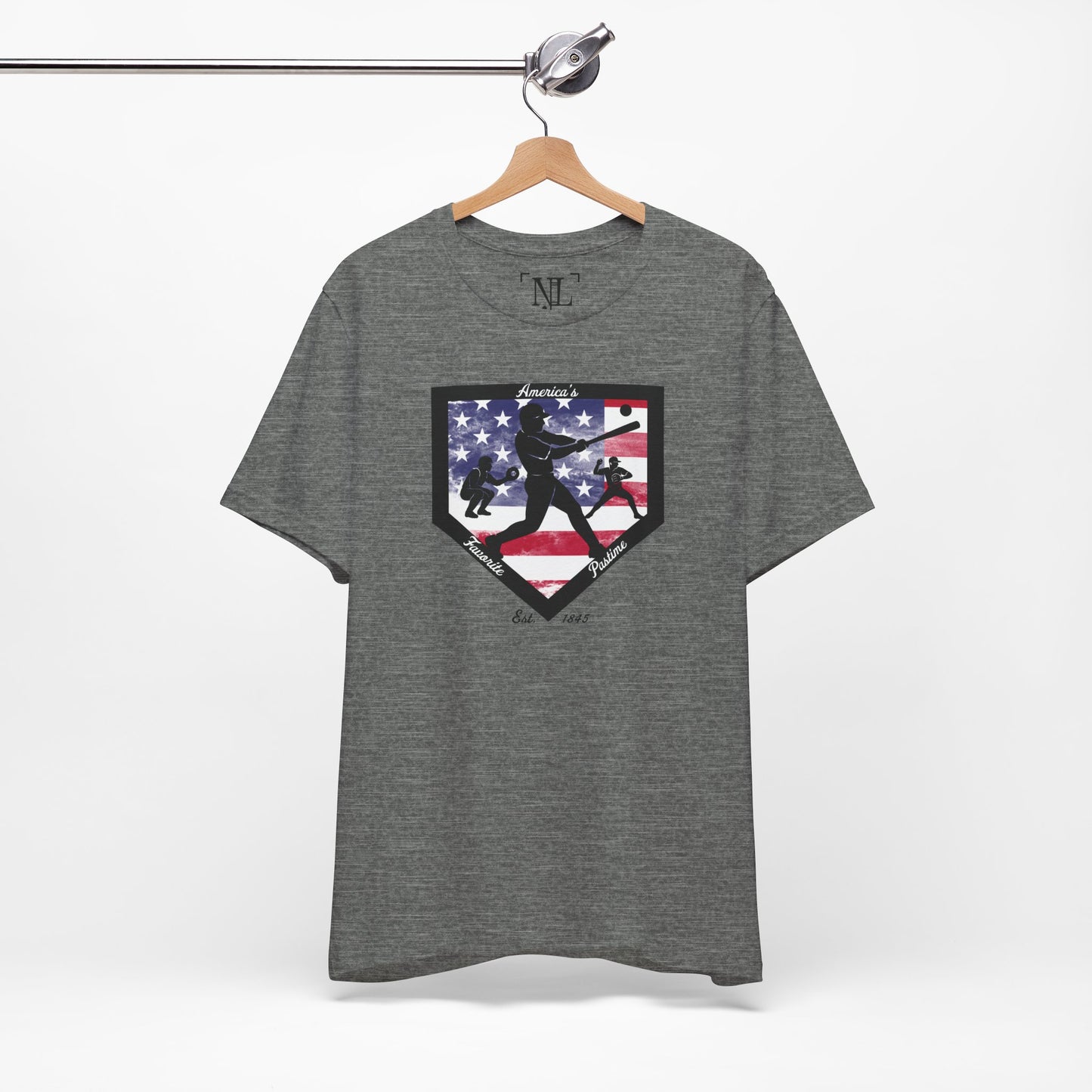 Baseball Home Plate USA Flag Tee — America's Favorite Pastime T-Shirt