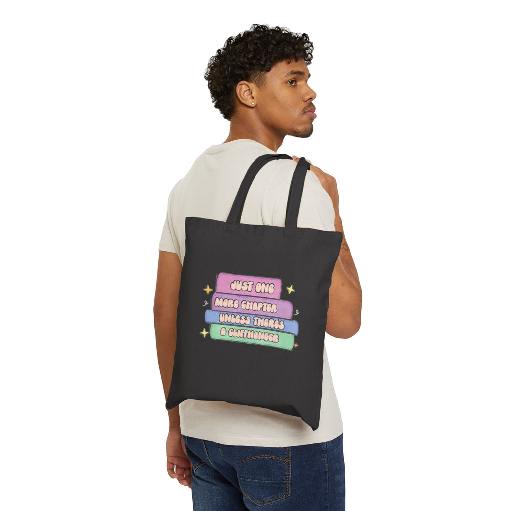 Book Lover Canvas Tote - "Just One More Chapter"