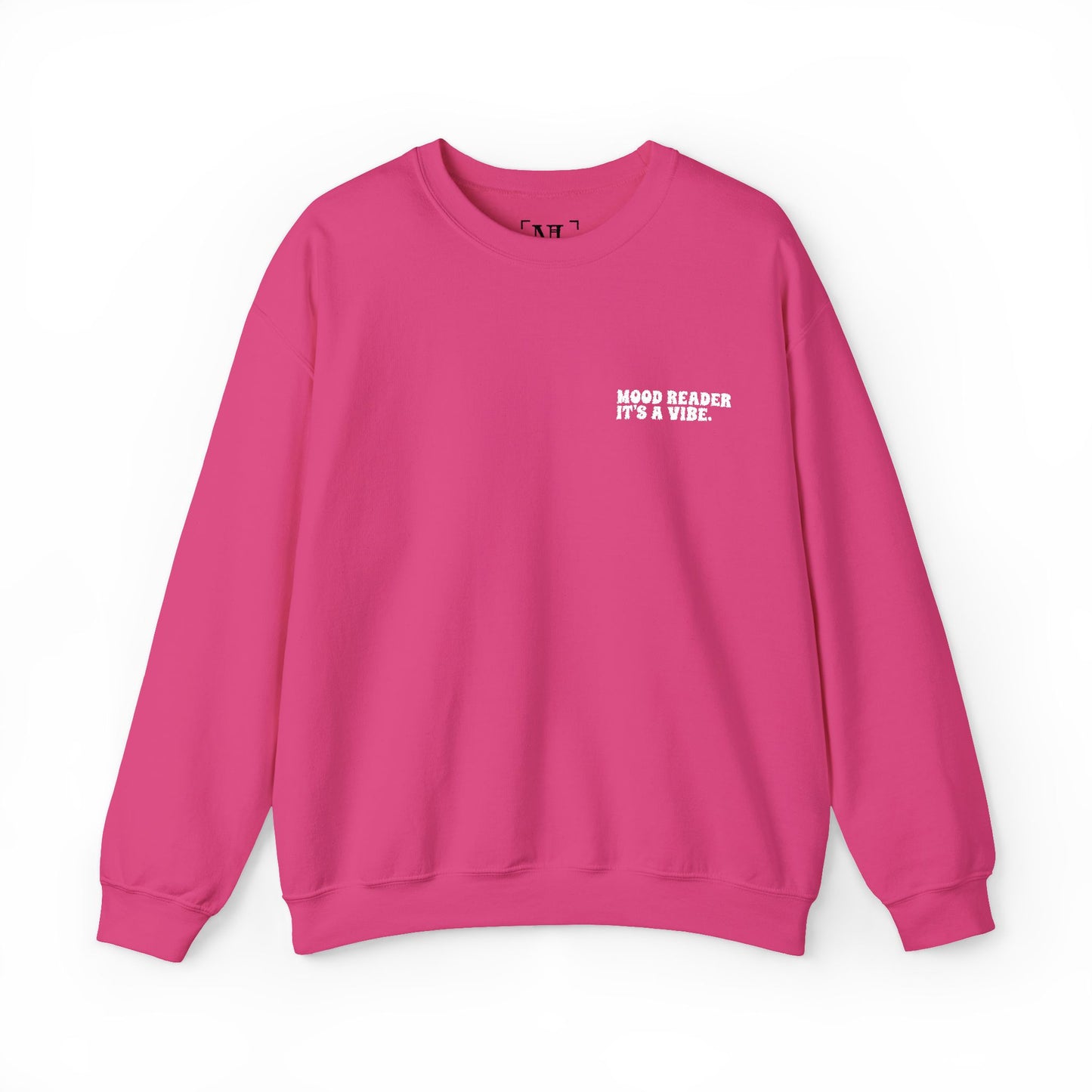 "Mood Reader. It's a Vibe - Embroidered Literary Crewneck Sweatshirt (White Text)
