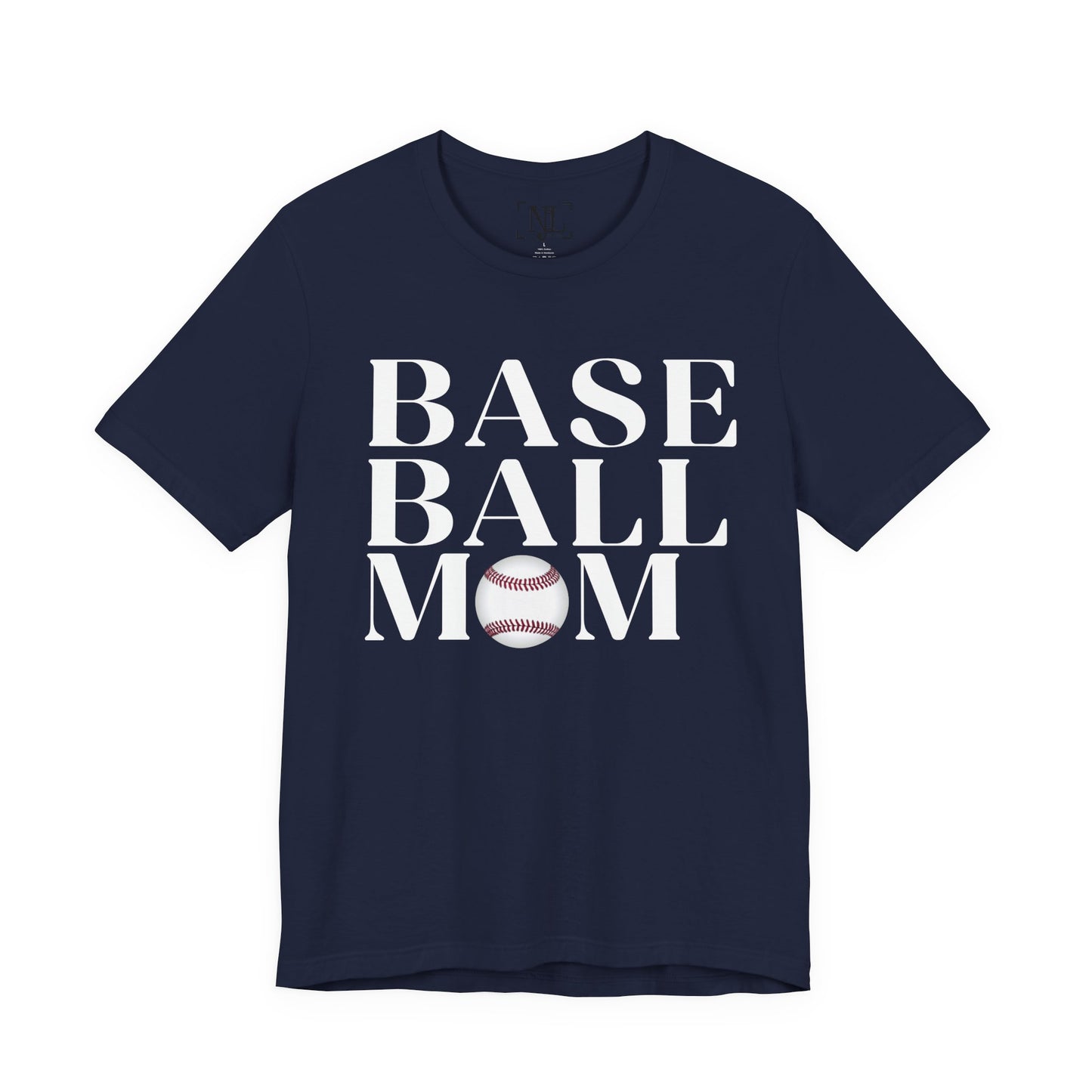 Baseball Mom T-Shirt – Retro Script with Baseball Graphic