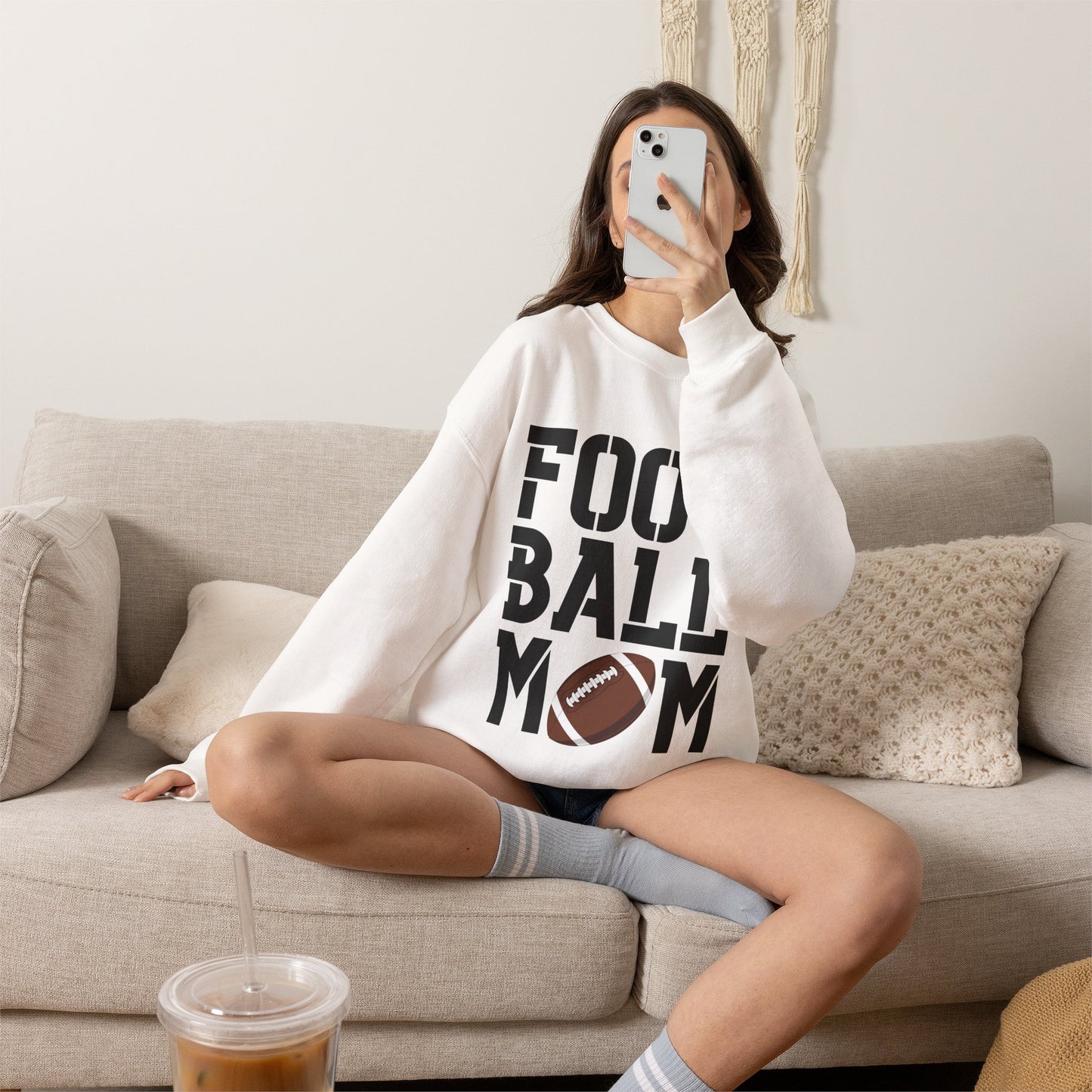 Football Mom Crewneck Sweatshirt