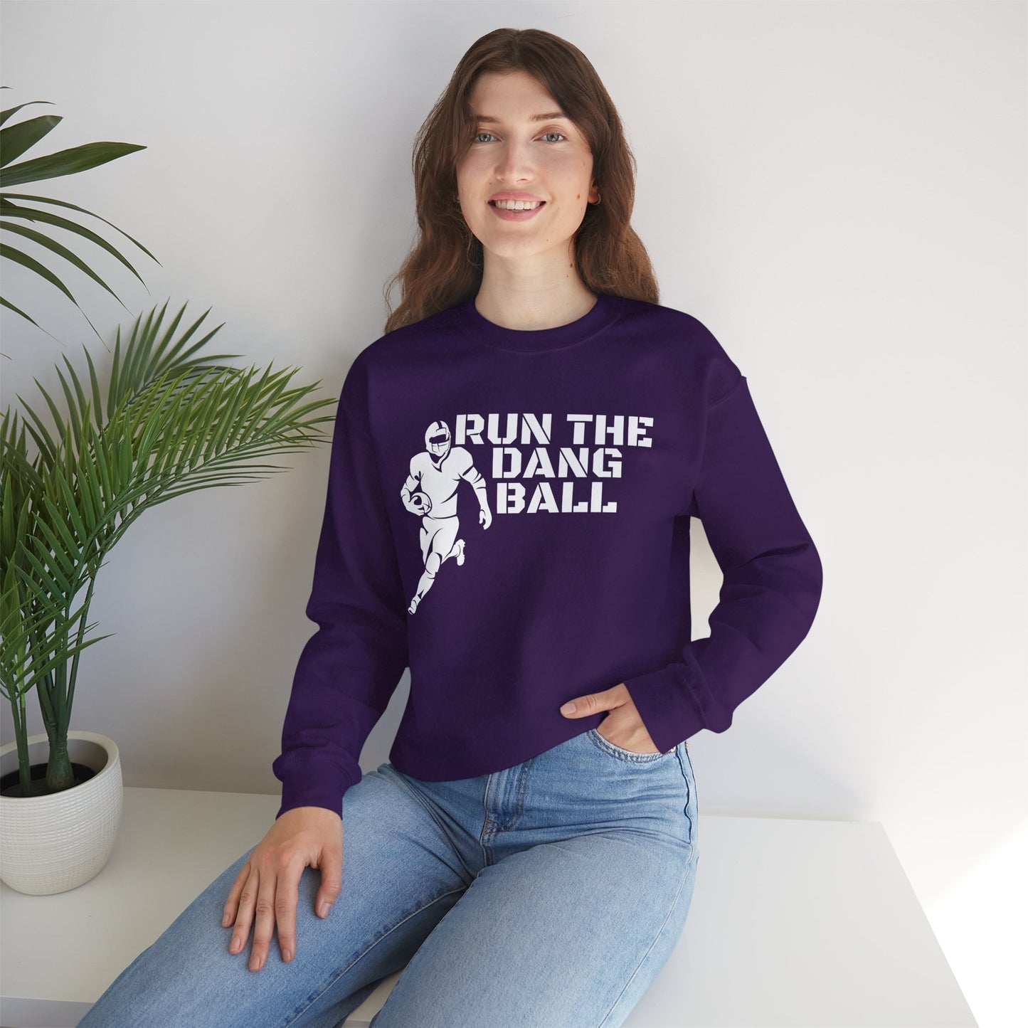 Football 'Run the Dang Ball' Crewneck Sweatshirt (White Text)