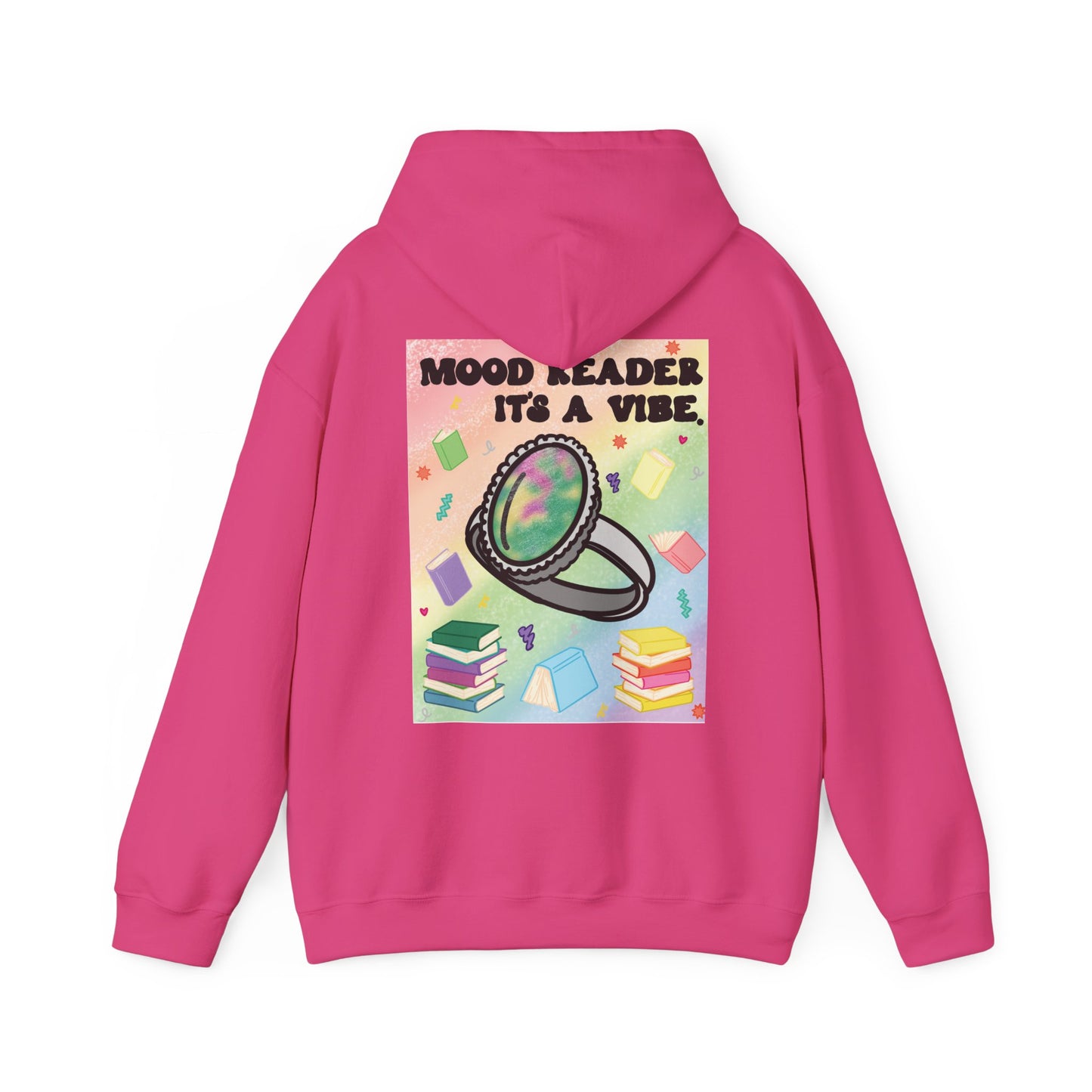 Mood Reader It's a Vibe Book Lover Pullover Graphic Hoodie (White Text)
