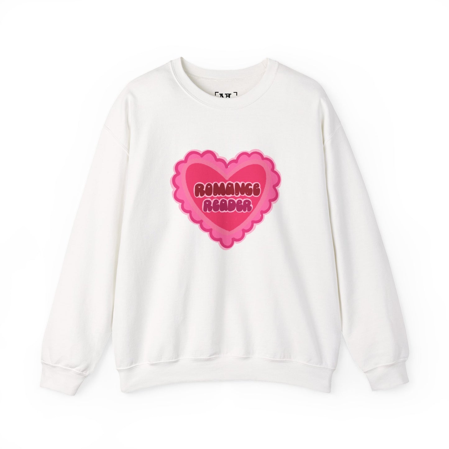 Romance Reader Heart Logo - Cozy Bookish Crewneck Sweatshirt